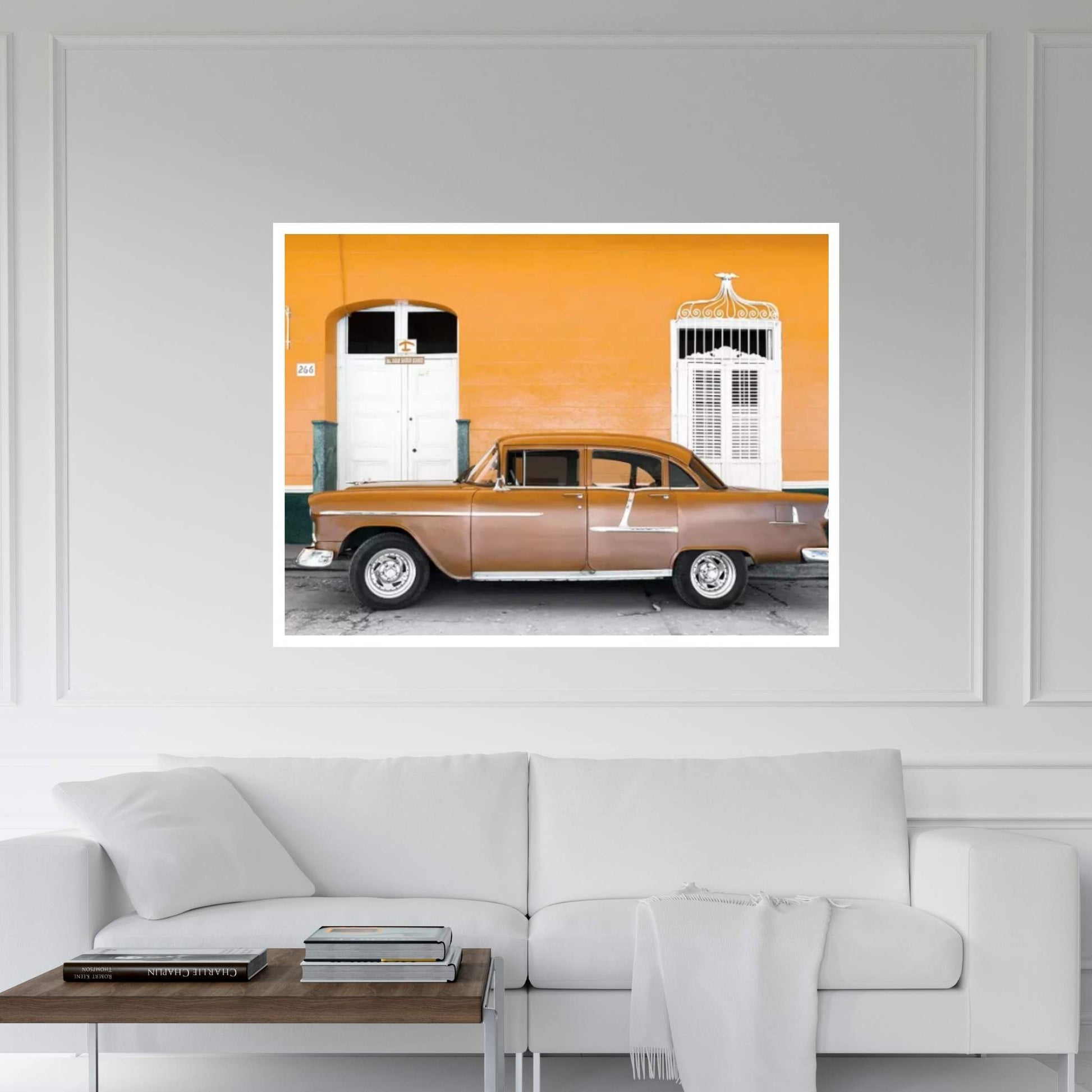 Old Orange Car Canvas Wall Art - Y Canvas