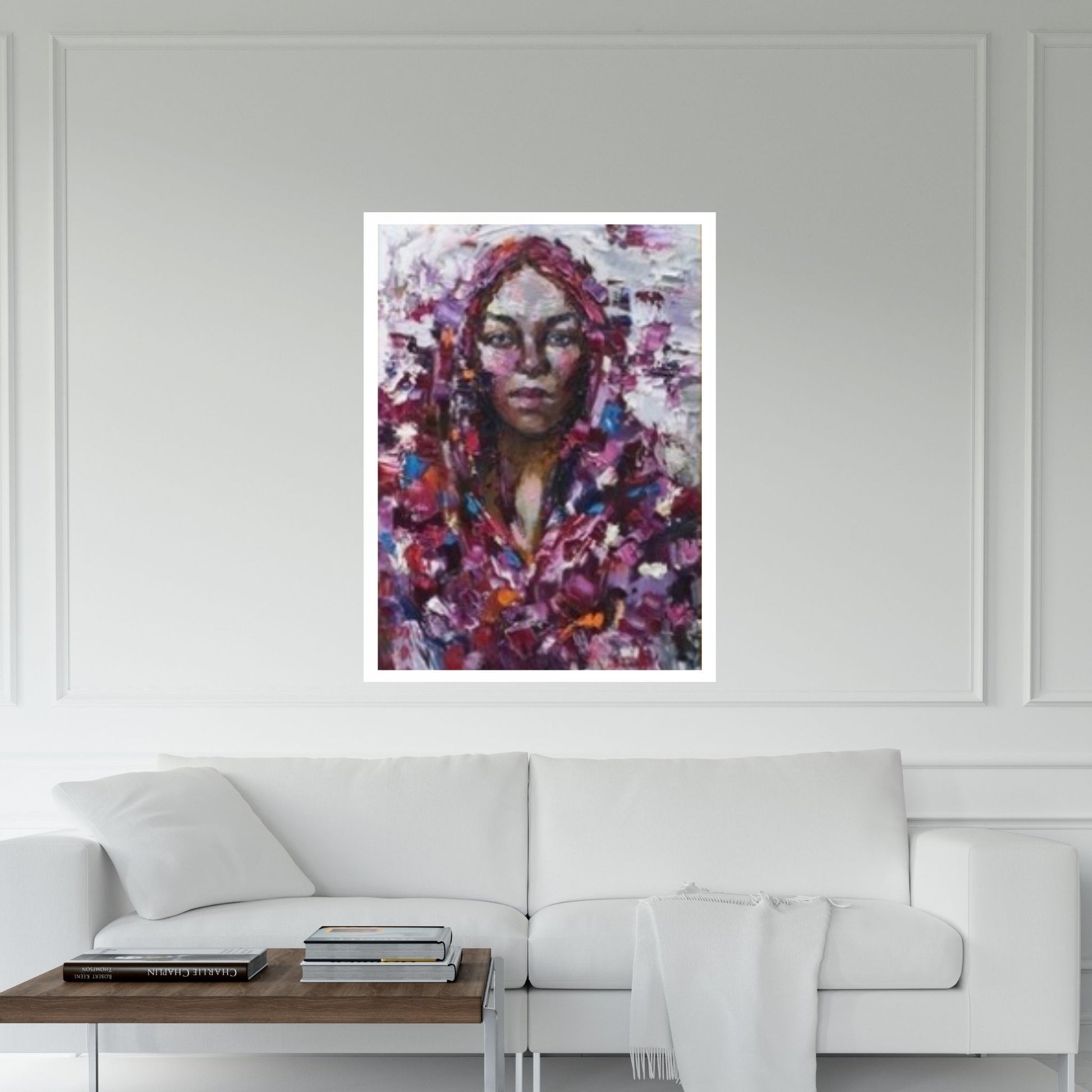 Black Woman Portrait, Oil Effect, Afro Art, African Woman Makeup Wall Art - Y Canvas