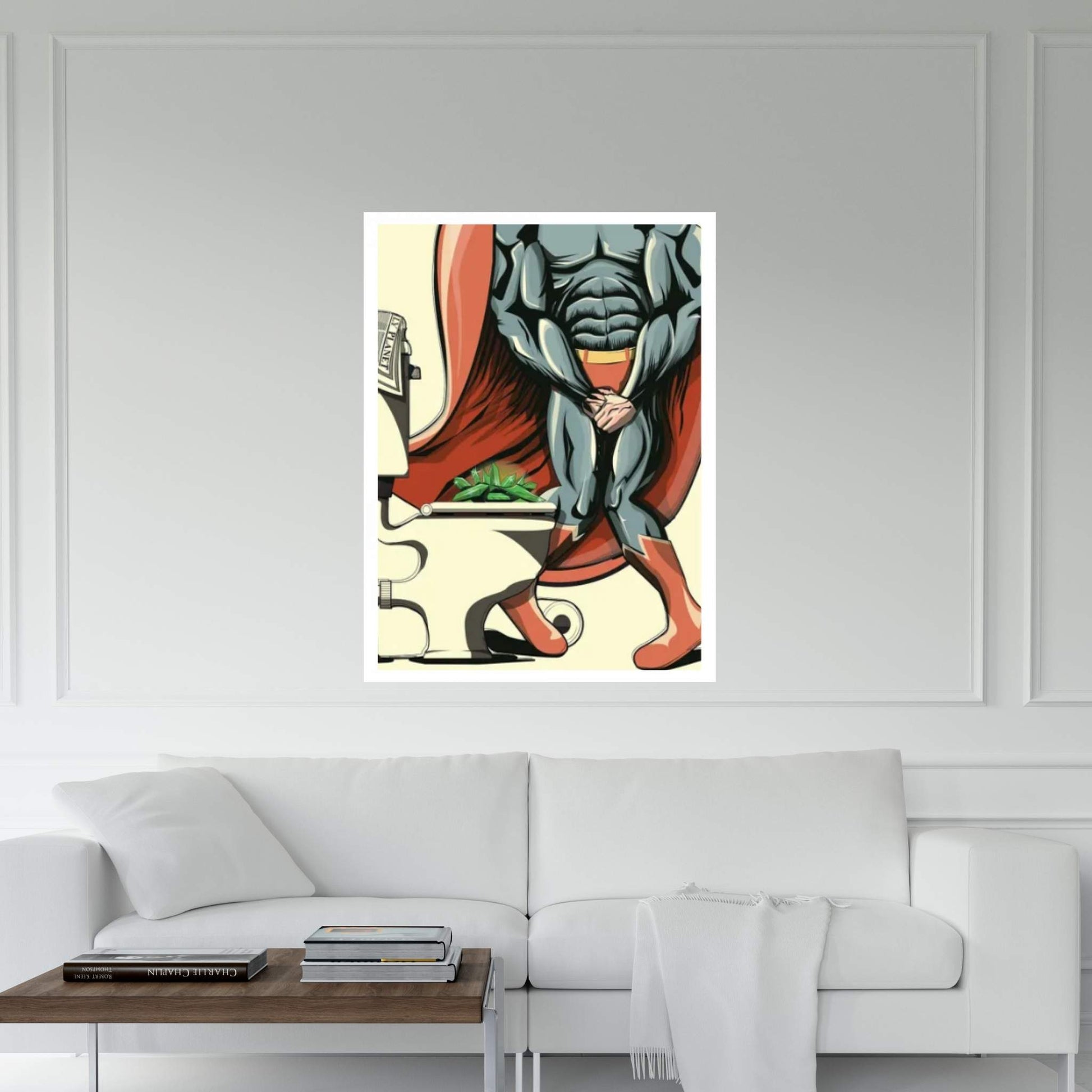 Superman's Kryptonite On The Toilet Canvas Wall Art - Y Canvas