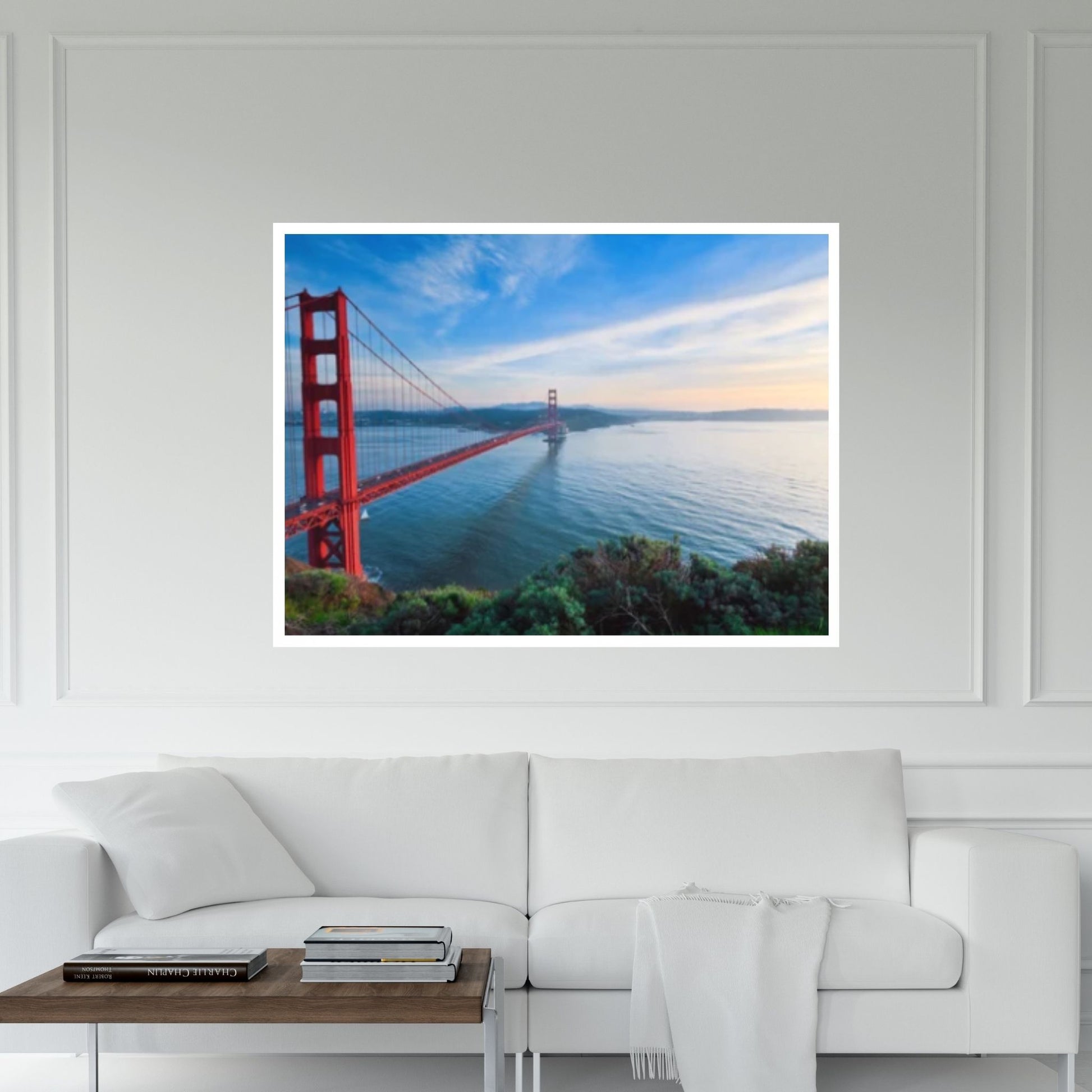 San Francisco Panoramic Canvas Print, San Francisco Canvas Wall Art, Golden Gate Bridge Canvas Art - Y Canvas