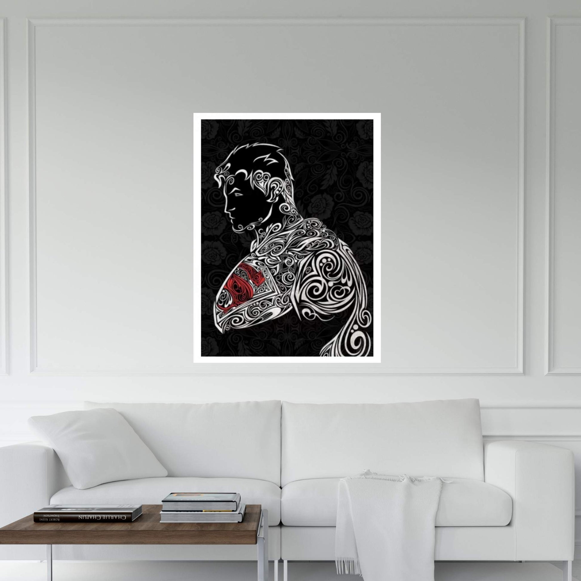 The Man of Carbon Steel in Black Canvas Wall Art - Y Canvas