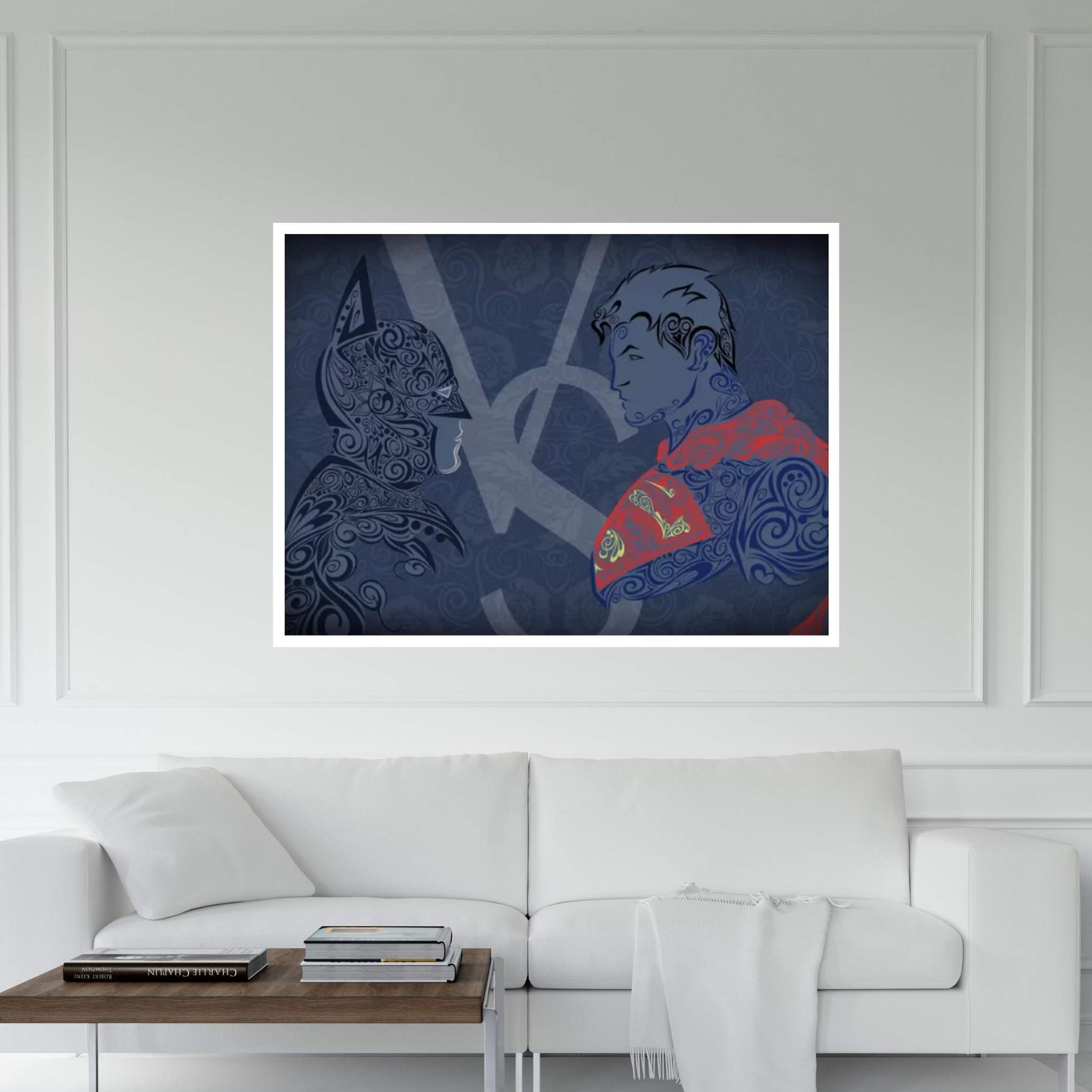 The Showdown, Dark Night Vs Man of Blue Steel Canvas Wall Art - Y Canvas