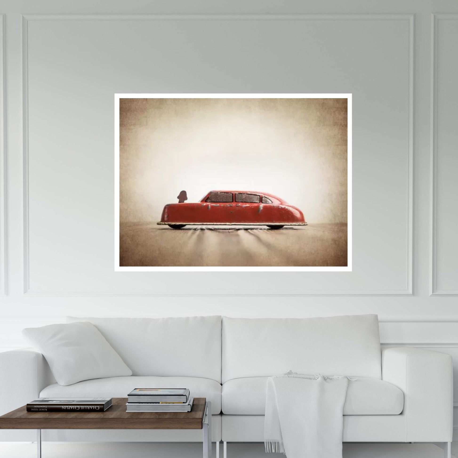 ARGO Red Car Canvas Wall Art - Y Canvas