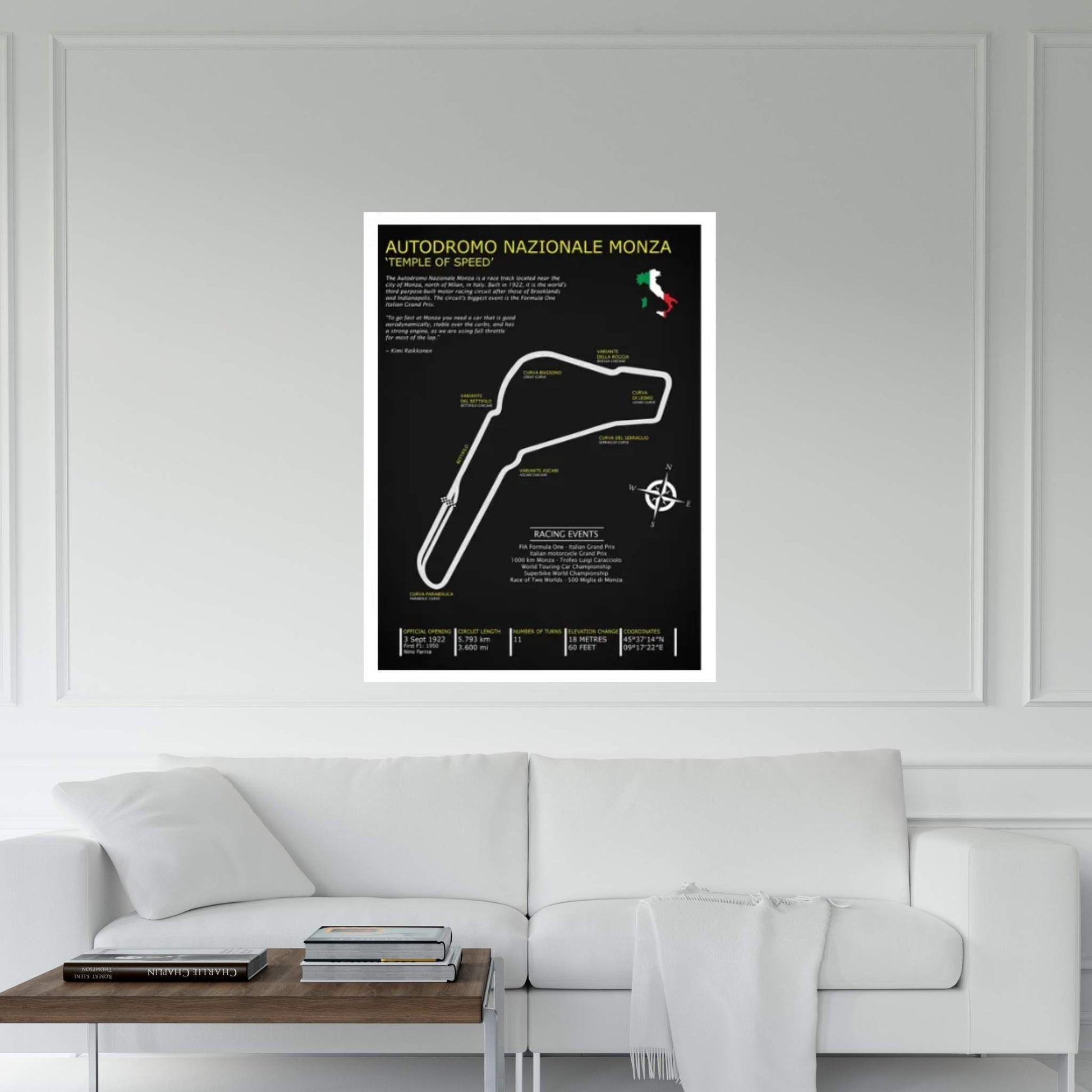 Autodromo Nazionale Monza BL Canvas Wall Art - Y Canvas