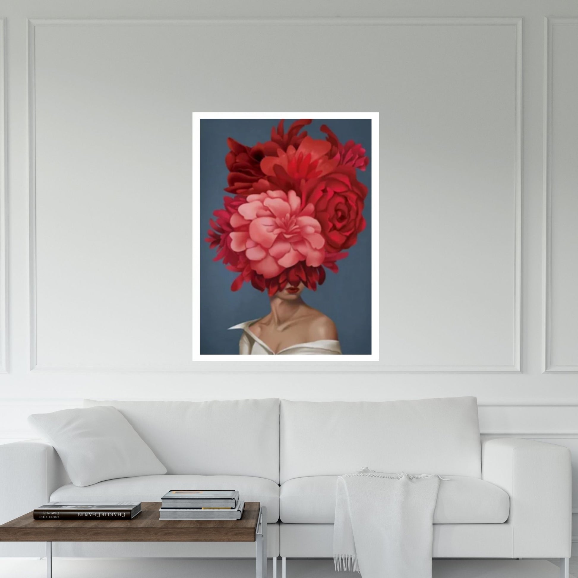 Woman with Red Roses Canvas Art - Y Canvas