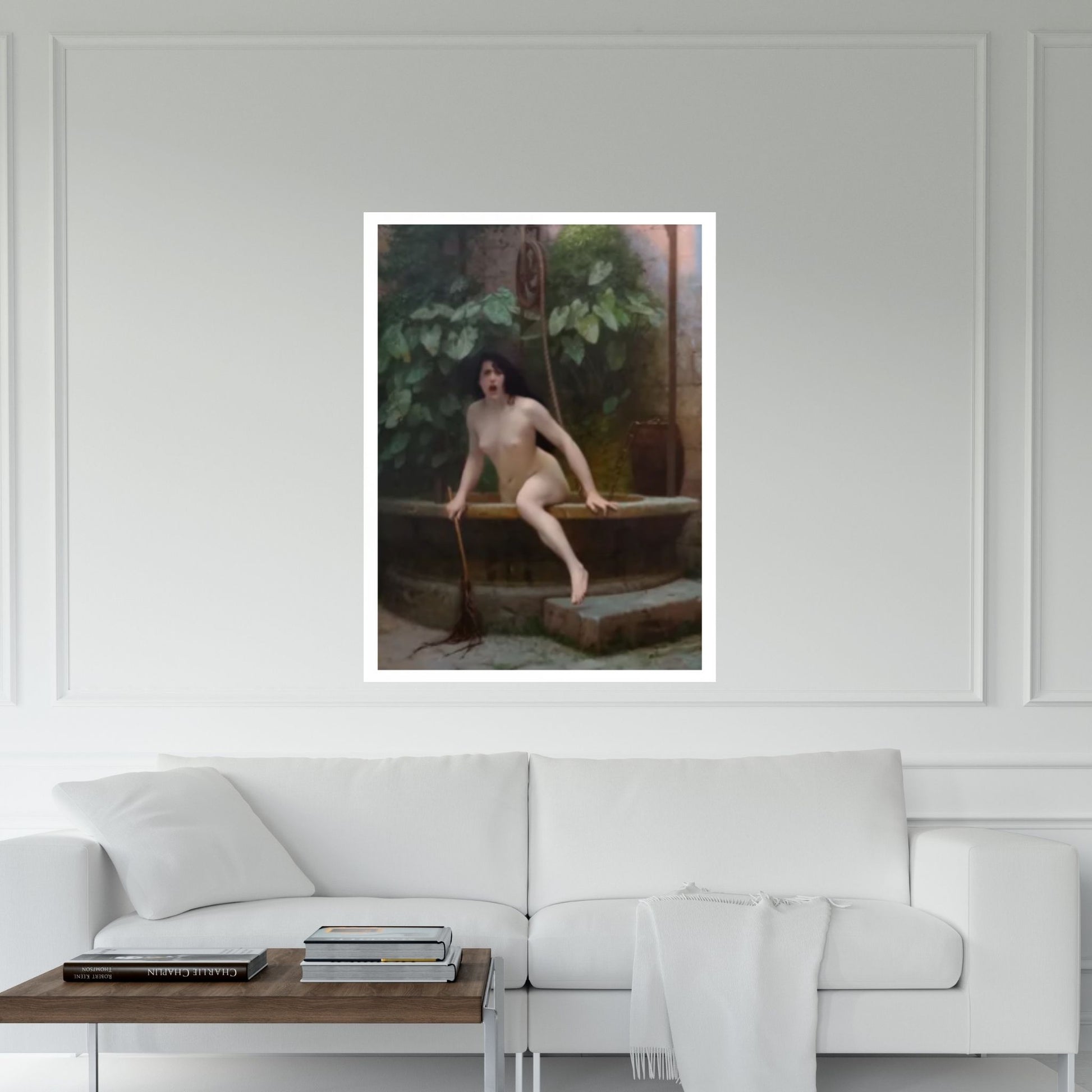 Jean-Léon Gérôme : Truth Coming Out of Her Well Canvas Wall Art Print Poster - Y Canvas