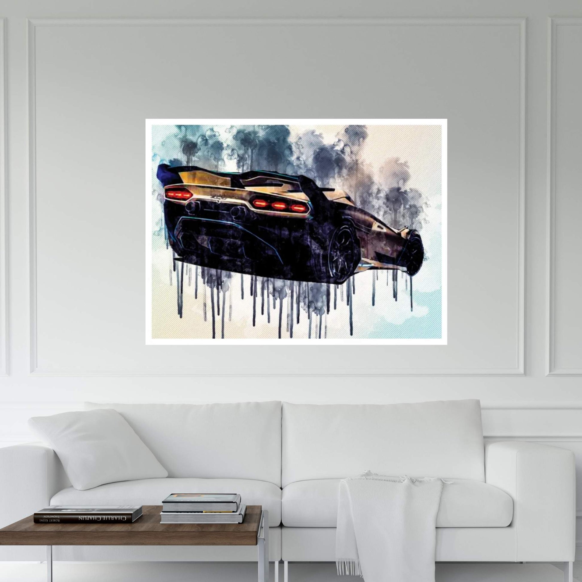 Lamborghini Sc20 2020 Rear View Hypercar New Sc20 Racing Cars Canvas Wall Art - Y Canvas