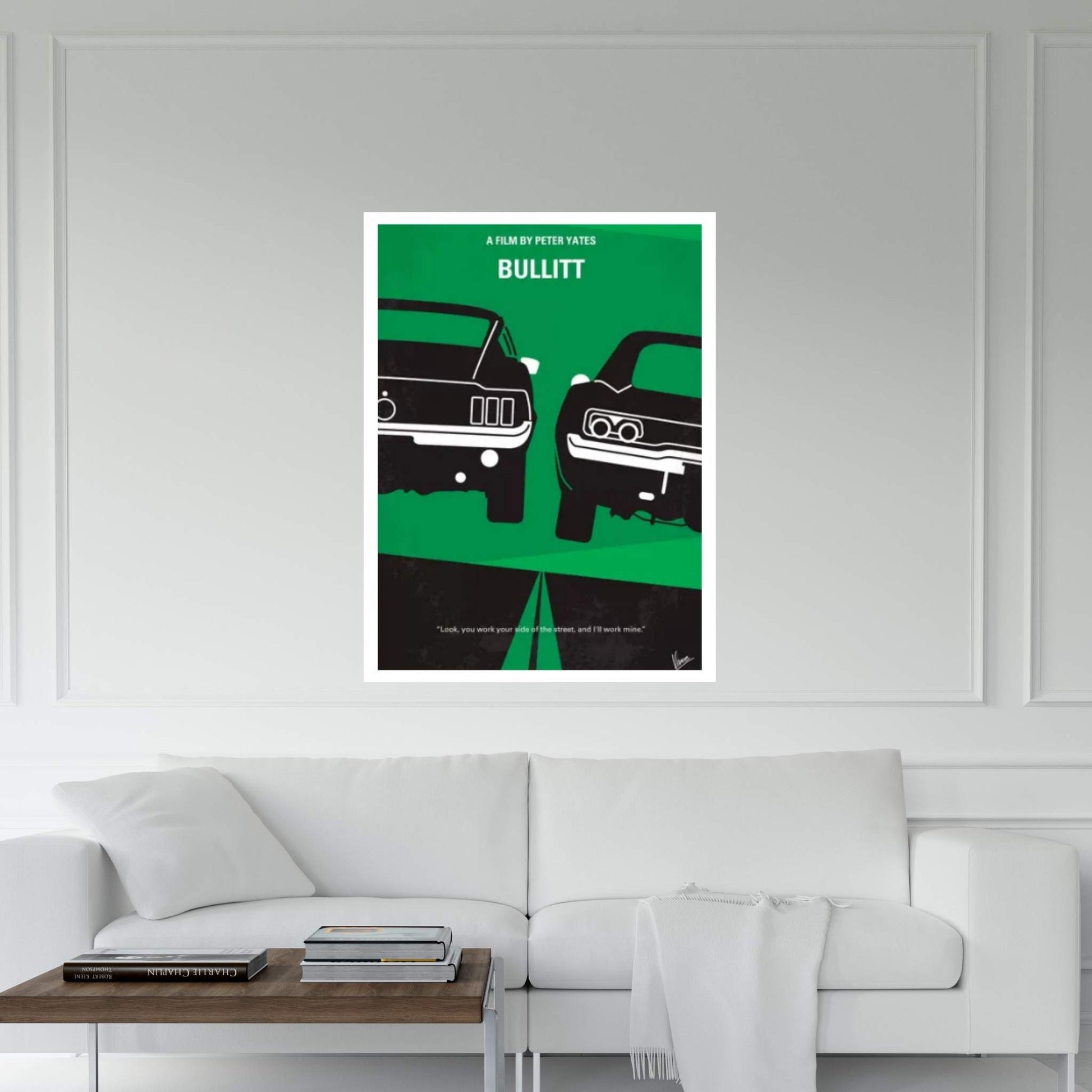 Bullitt Minimal Movie Poster Canvas Wall Art - Y Canvas