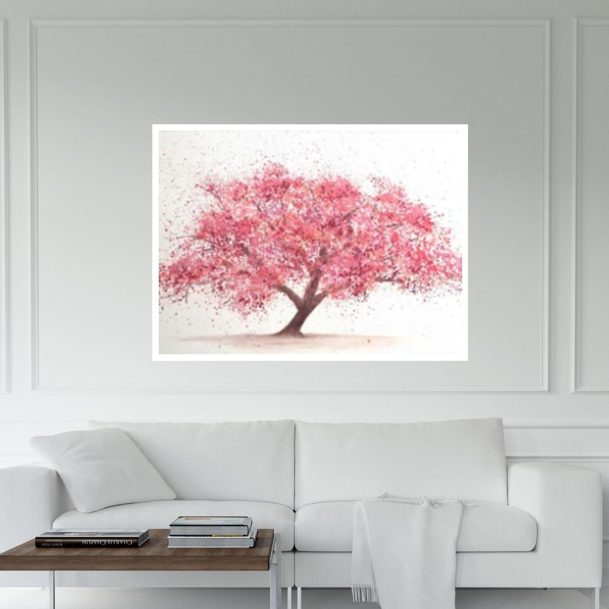 Cherry Tree Blossoms Painting Print on Canvas Wall Art Poster - Y Canvas