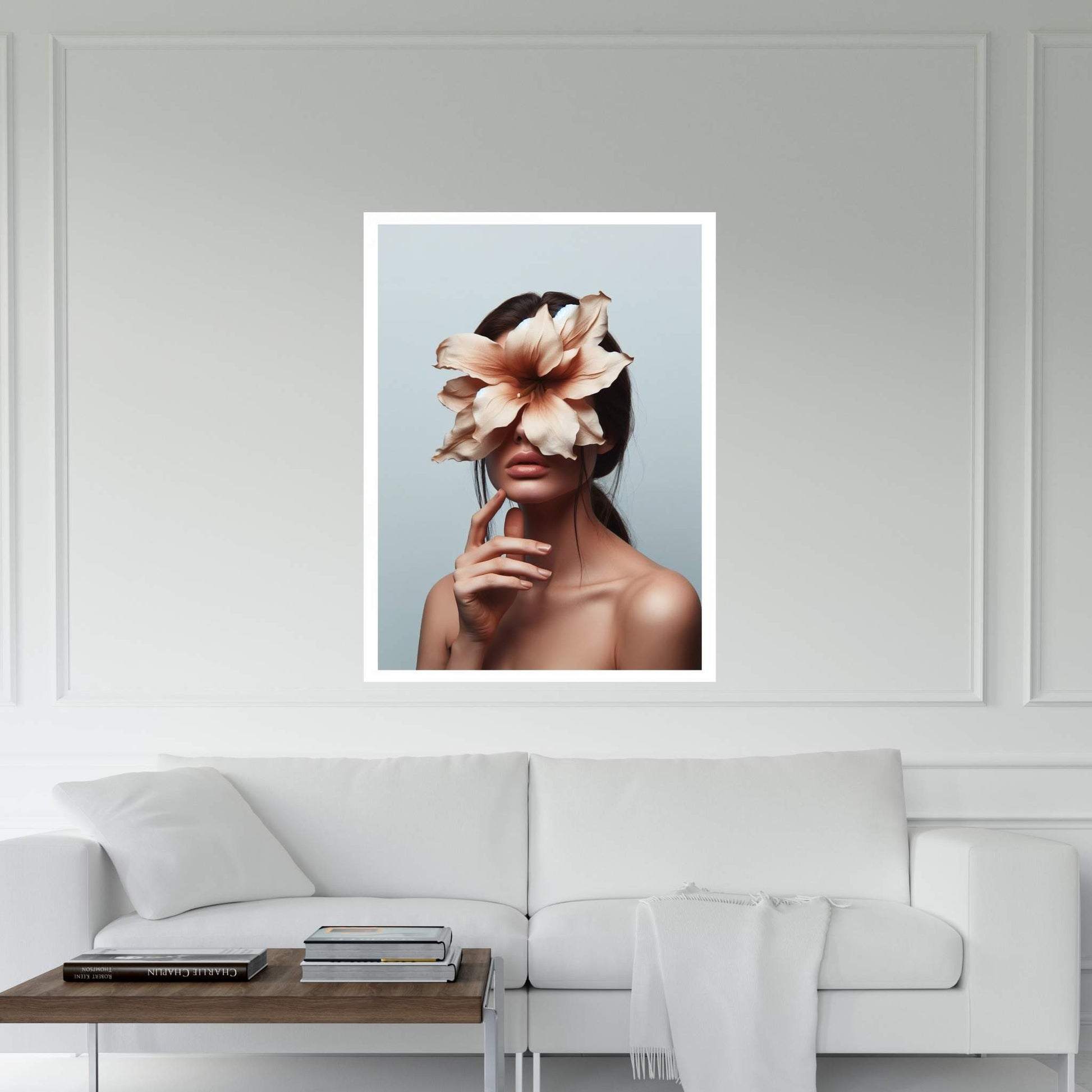 Woman Canvas Flower Portrait Canvas Wall Art - Y Canvas