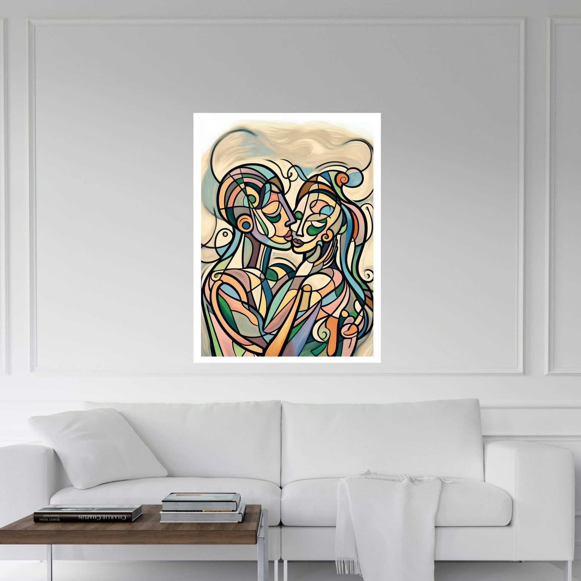 Love Couple Picasso Style Canvas Wall Art - Y Canvas