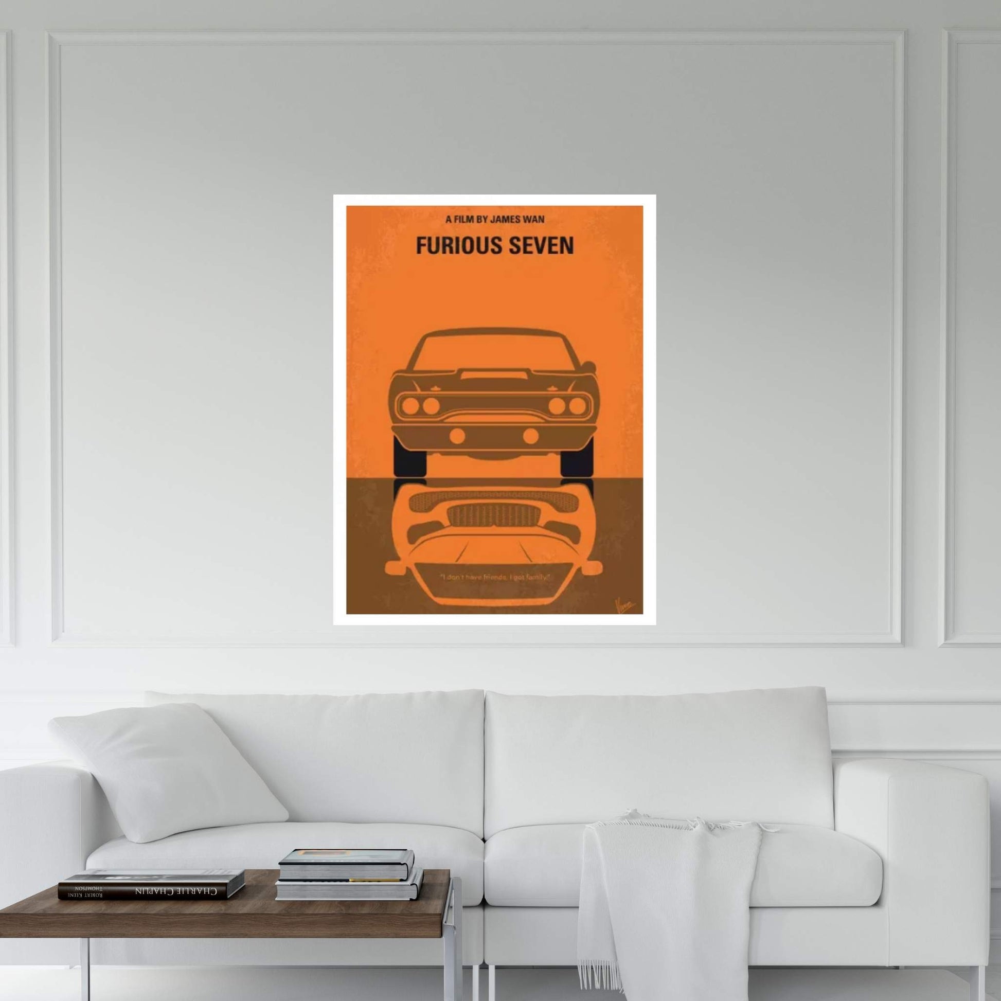 Furious 7 Minimal Movie Poster Canvas Wall Art - Y Canvas