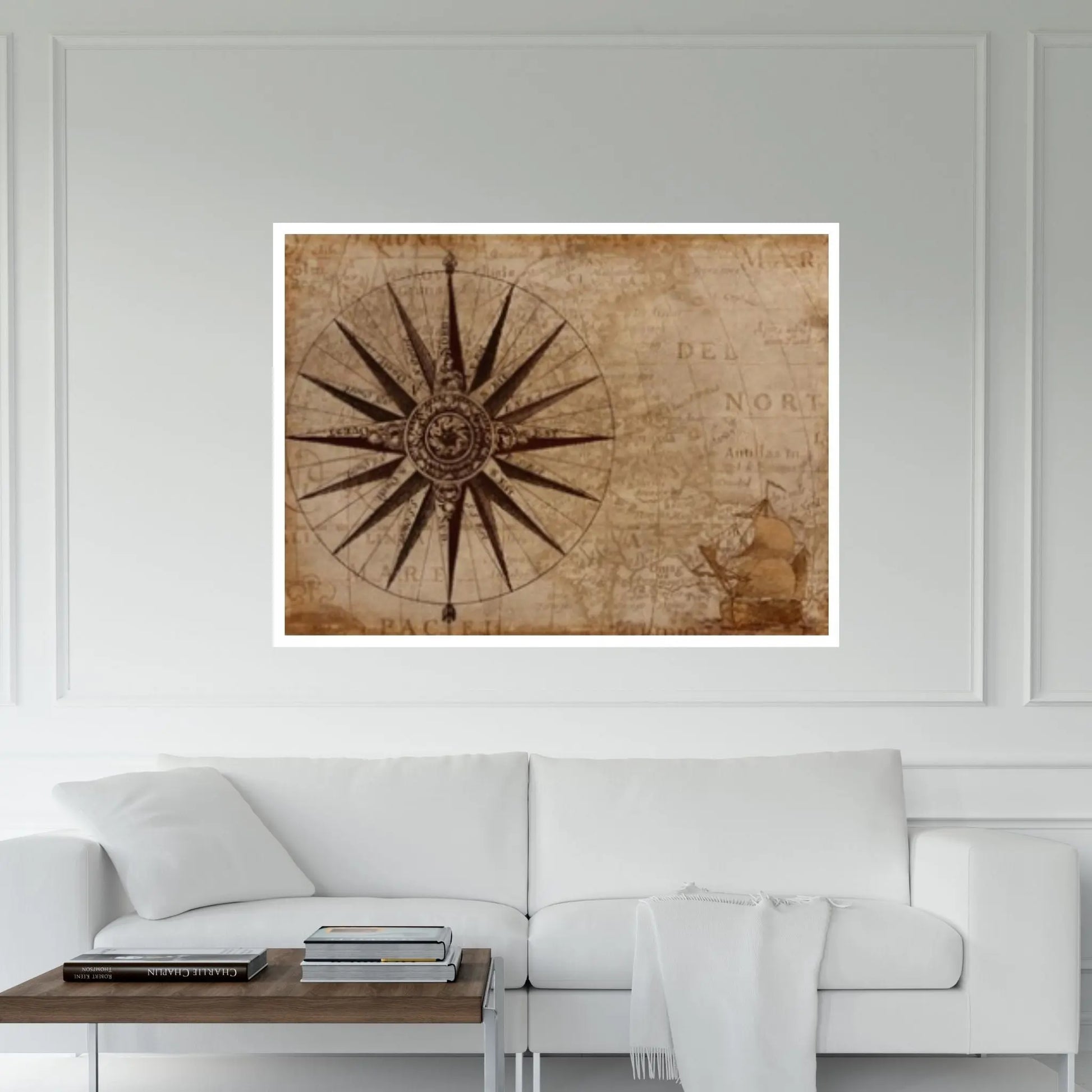 Compass, Wind Rose Canvas wall Art Home Decor - Y Canvas