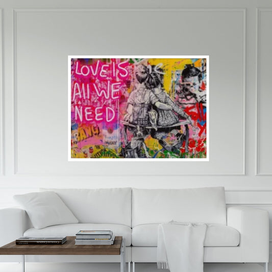 Banksy Art Love is All We Need Canvas Art / Banksy Art Love is All We Need Wall Art - Y Canvas