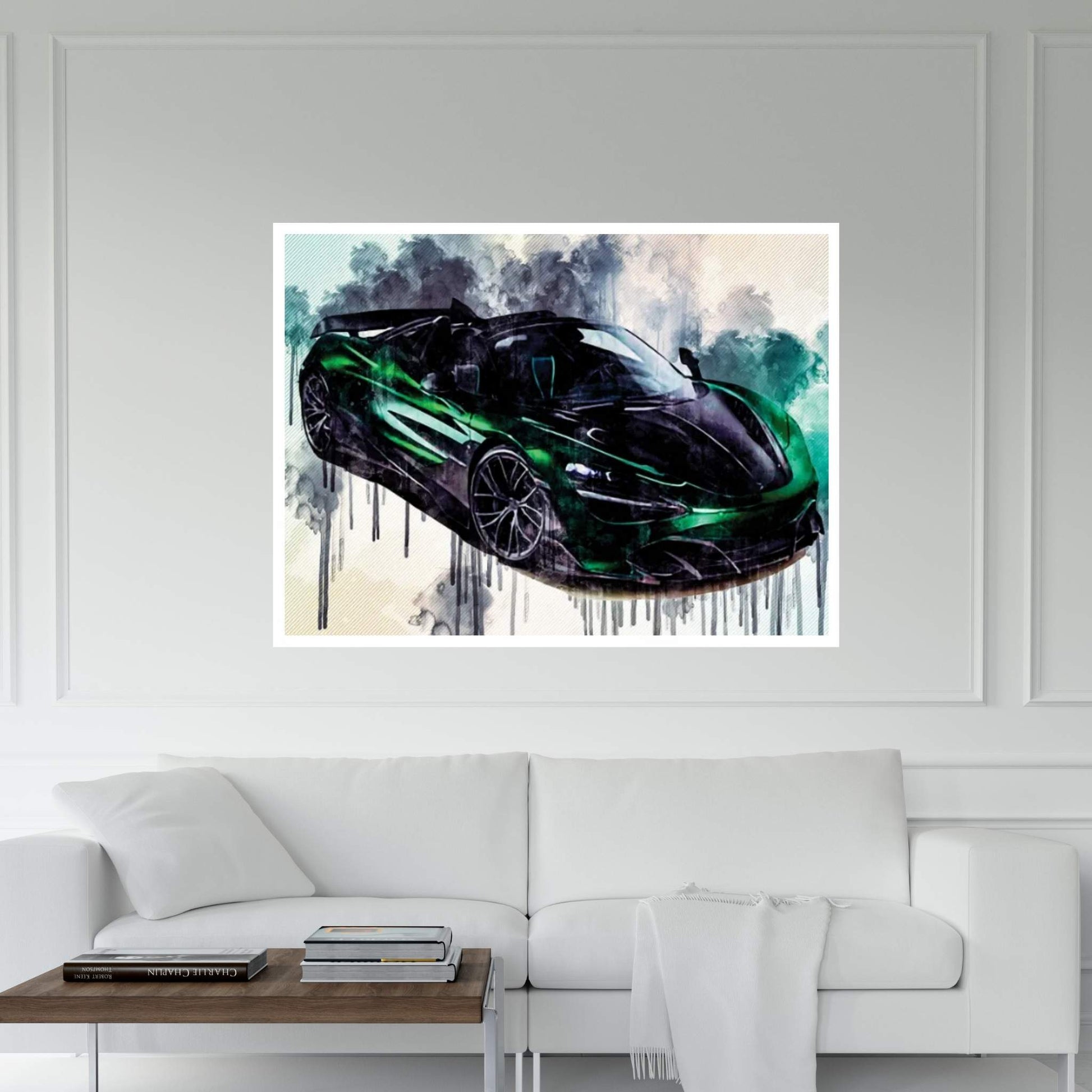 Topcar Mclaren 720S Spider Fury 2020 Hypercar Front View Green Roadster Tuning Canvas Wall Art - Y Canvas