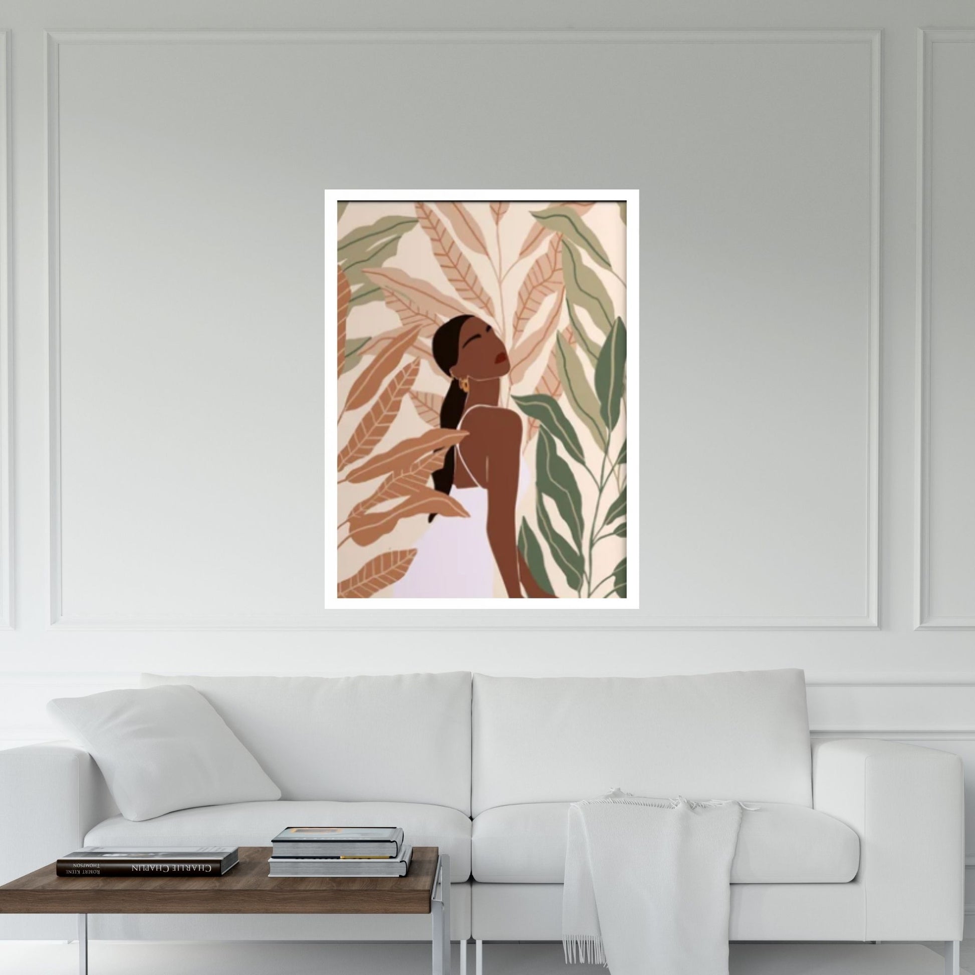 Beautiful Abstract Afro American woman in Fashion, African Art Wall Decor - Y Canvas