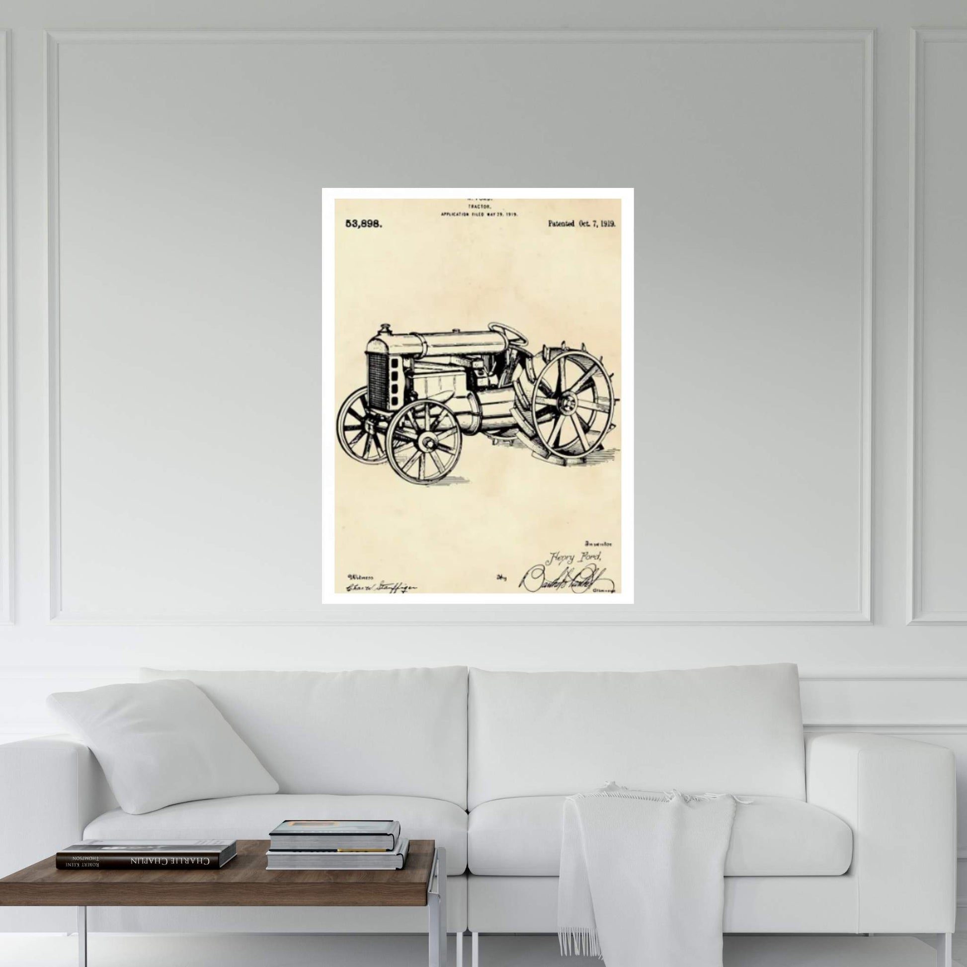 Tractor Patent II Canvas Wall Art - Y Canvas