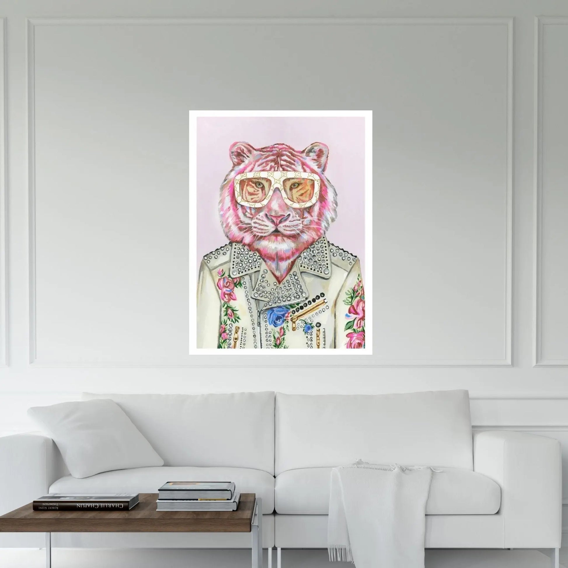 Gucci Pink Tiger Canvas Wall Art - Y Canvas