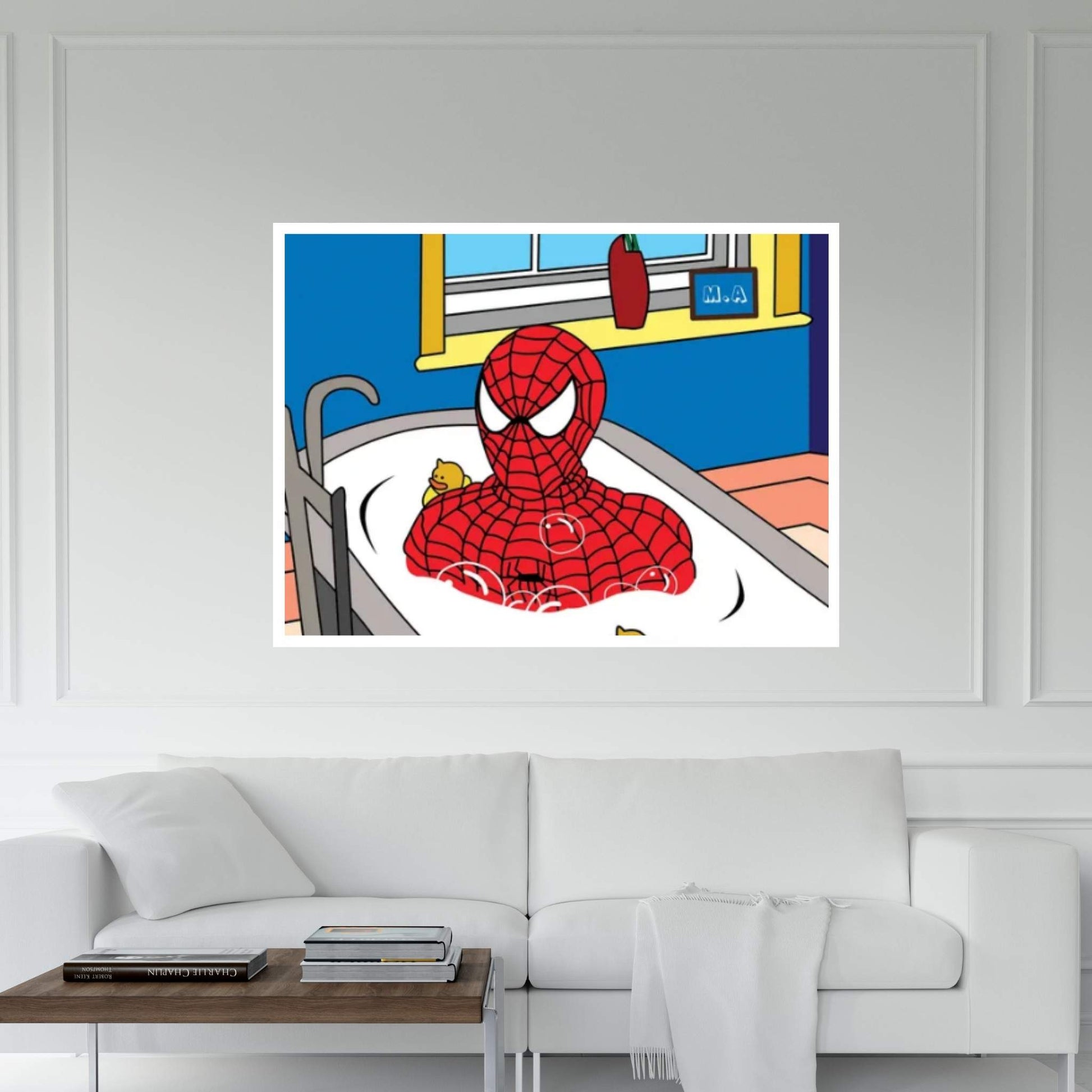 Spidey Bath Time Canvas Wall Art - Y Canvas