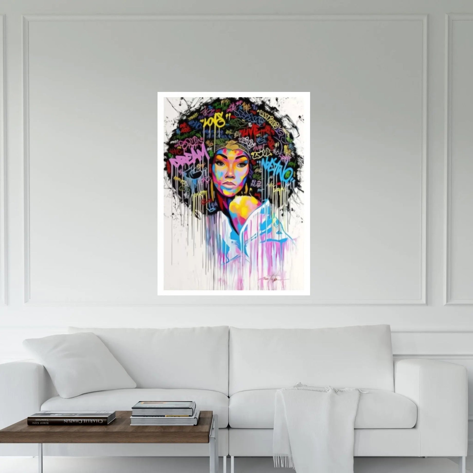 Banksy Poster, Colourful Canvas, Banksy Graffiti Art Print, African Woman Graffiti Wall Art, Famous Mural Quote Canvas Wall Art - Y Canvas