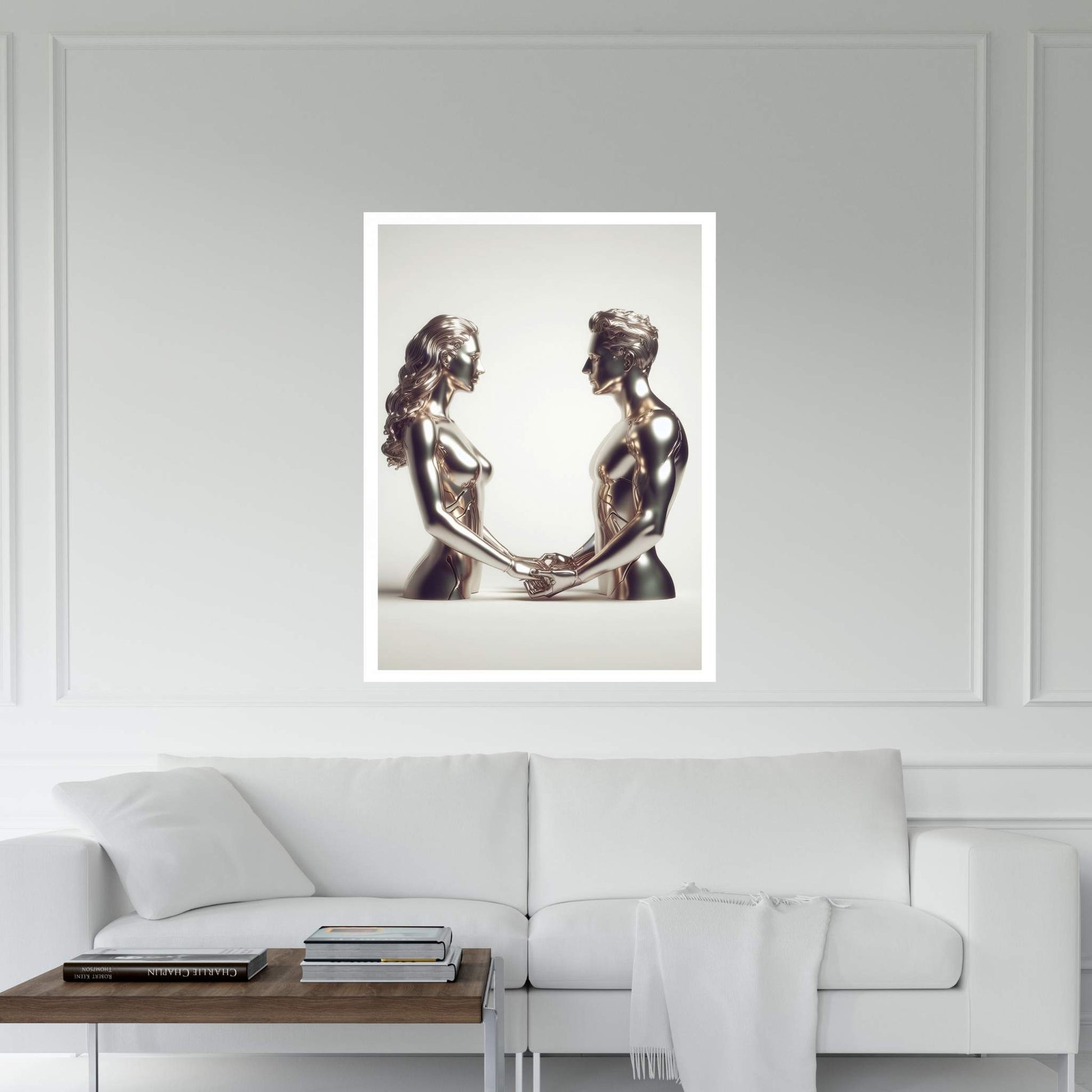 Metalic Love Couple Canvas Wall Art - Y Canvas