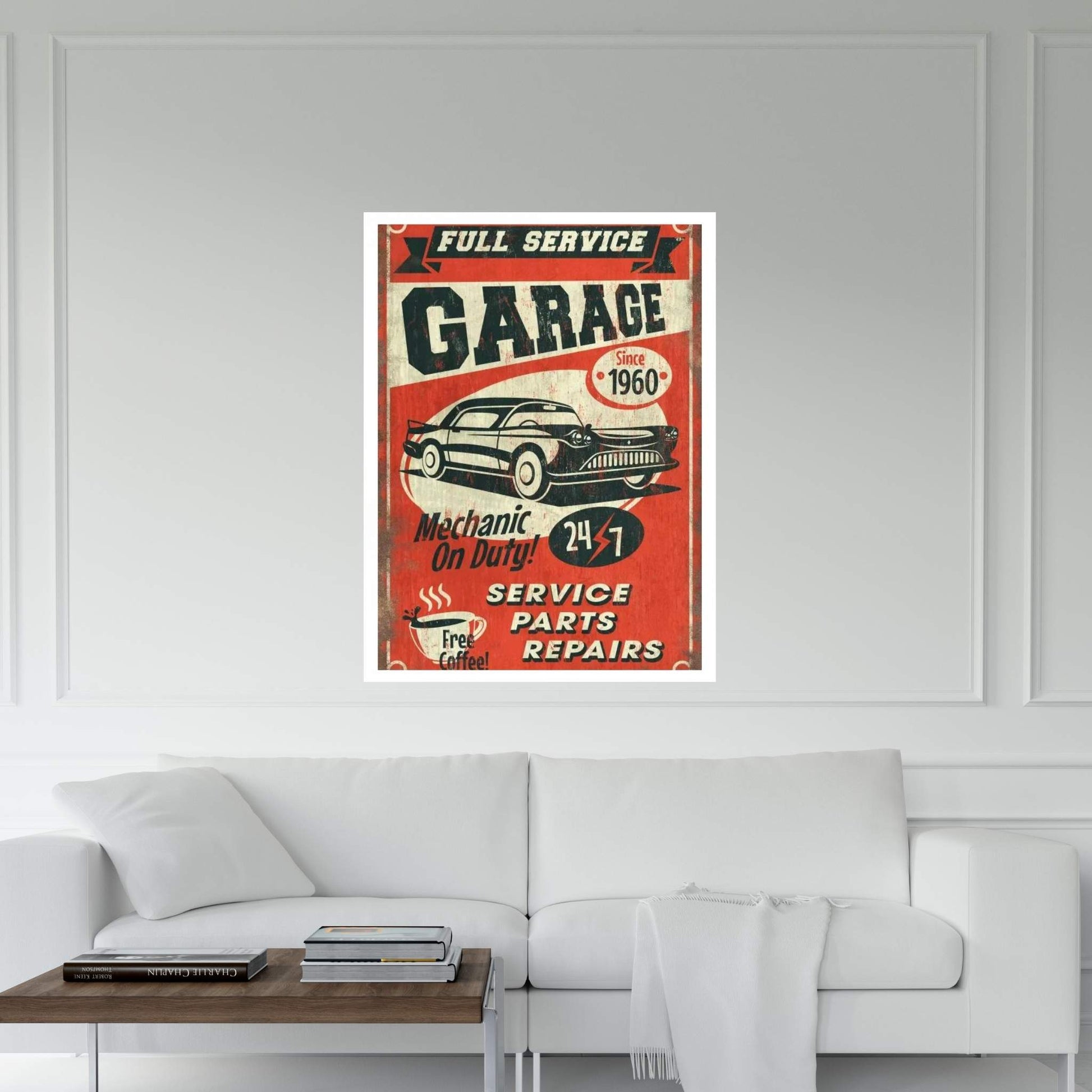 Full Service Garage Sign Canvas Wall Art - Y Canvas