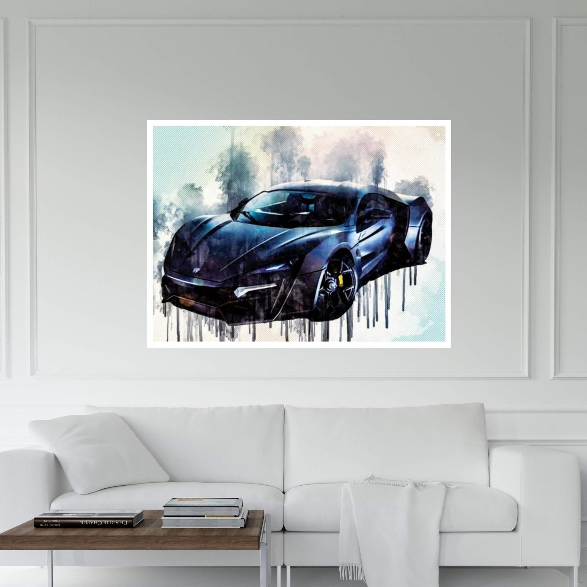 Lykan Hypersport 2017 Hypercar Gray Sports Supercar Canvas Wall Art - Y Canvas