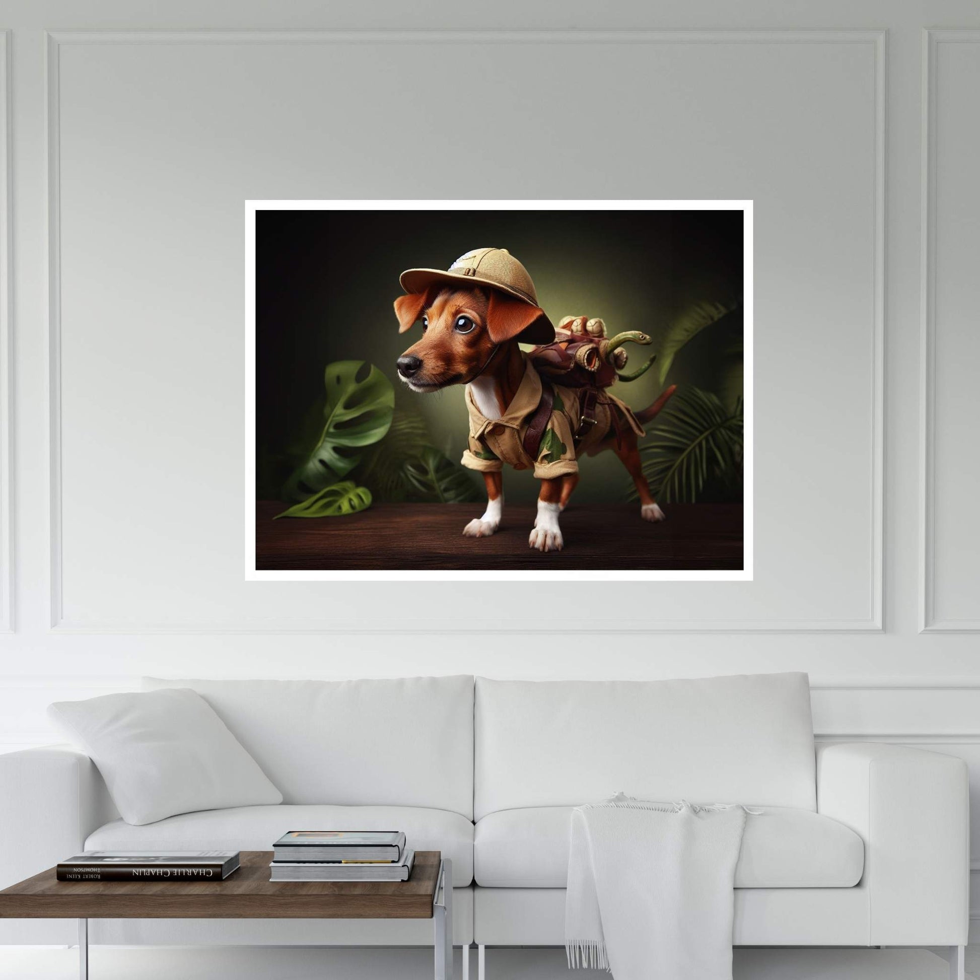 Adventurous Little Dog, Dog in the Forest Canvas Wall Art - Y Canvas