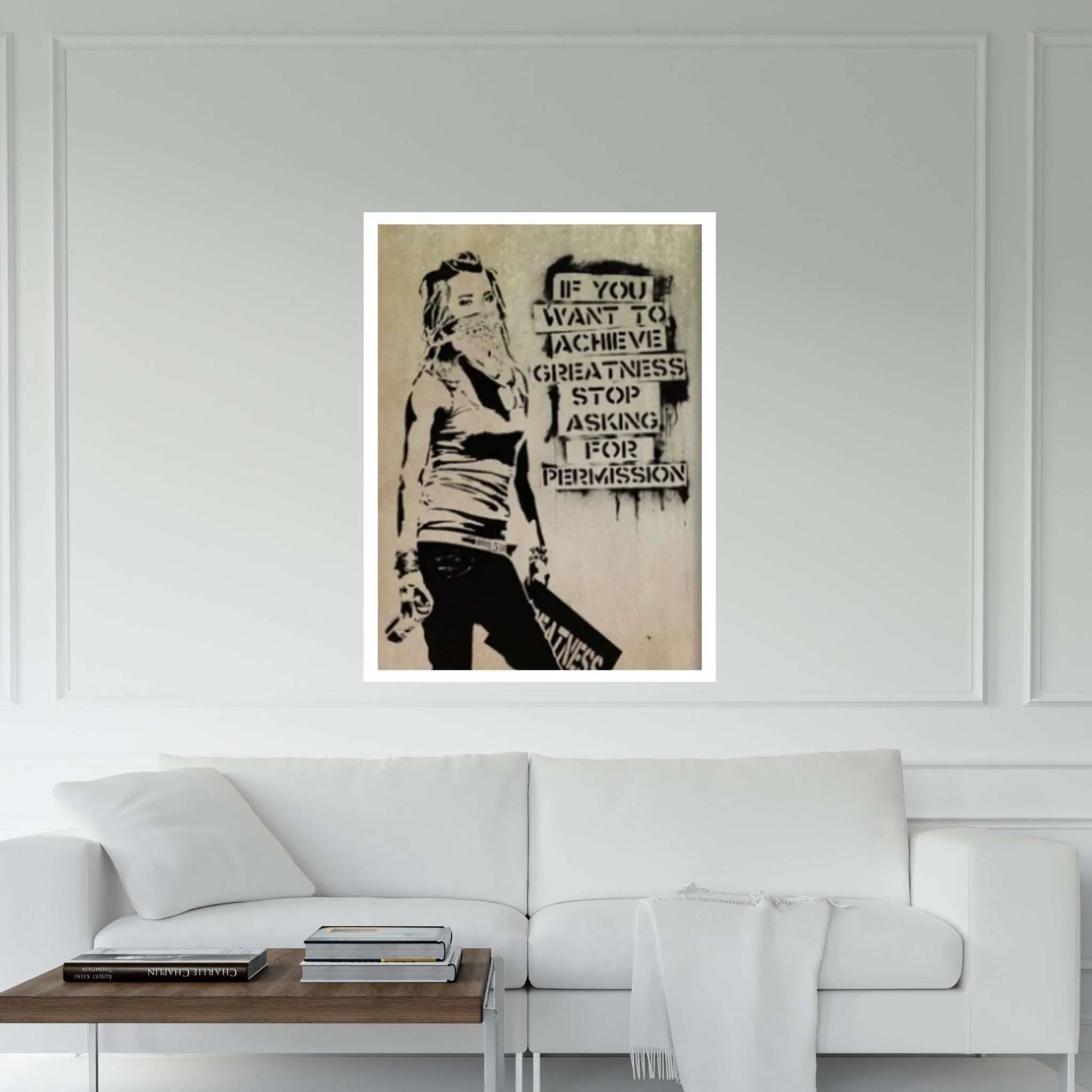 Banksy Canvas, Banksy Print, Banksy Art Print, Banksy If You Want To Achieve Greatness - Y Canvas