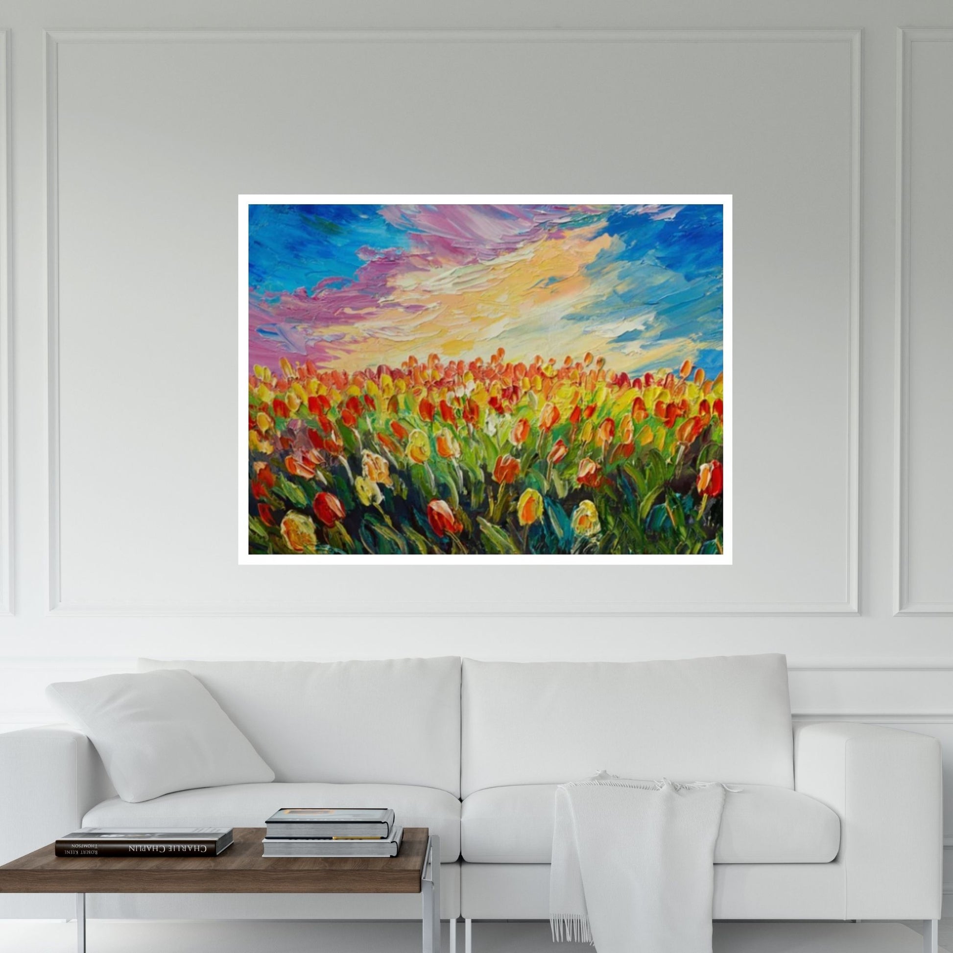 Tulip Oil Painting Tulip Canvas Art, Tulip Wall Art Tulip Wall Decor - Y Canvas