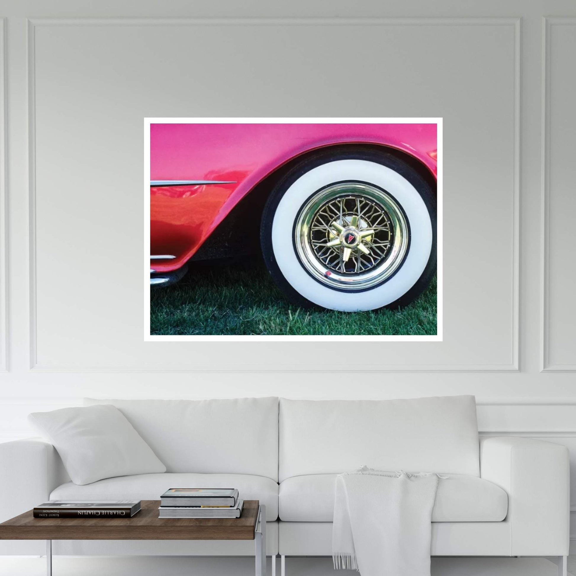 1950s Pontiac Whitewall Tire Detail Canvas Wall Art - Y Canvas