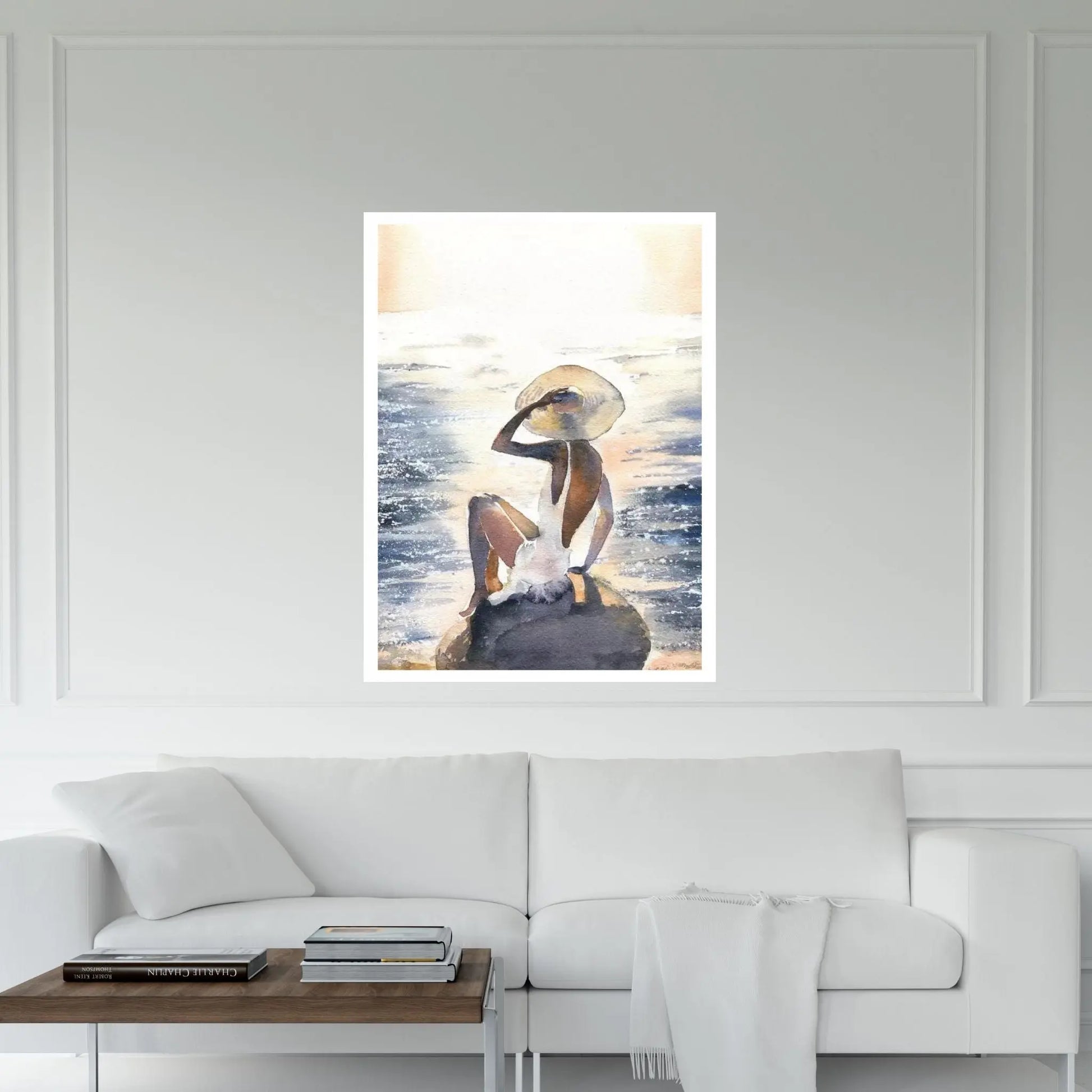 Woman On A Rock Canvas Wall Art - Y Canvas