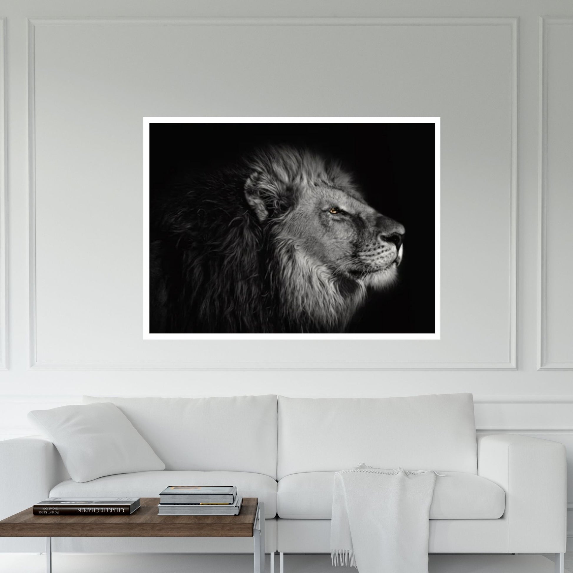 Animal Lion Canvas Wall Art, Creative Animal Modeling Wall Art - Y Canvas