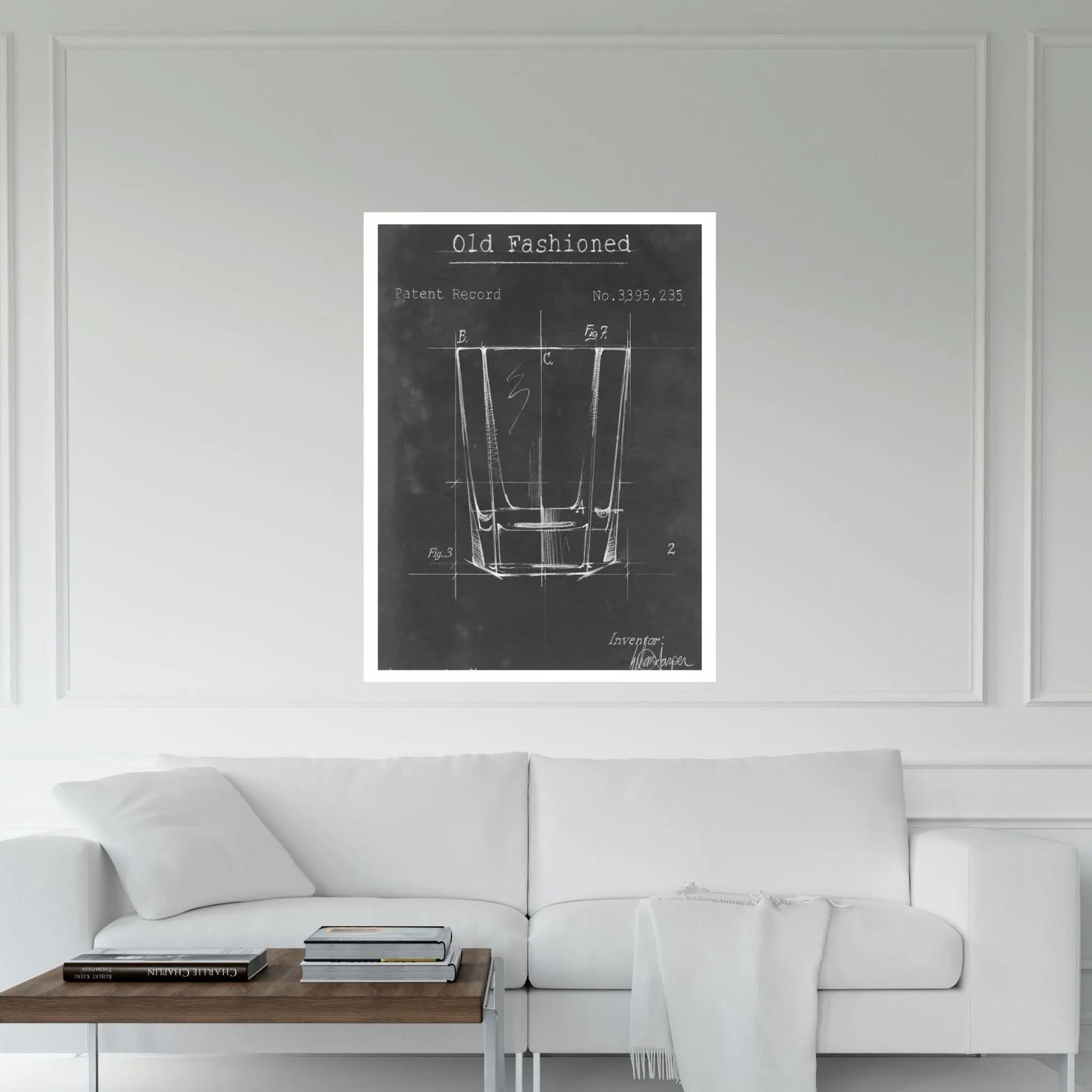 Barware Blueprint I Canvas Wall Art - Y Canvas