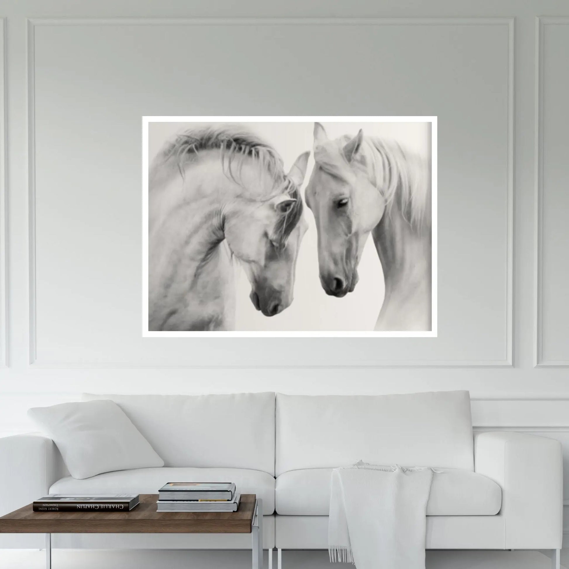 Horses Black White Canvas wall Art Home Decor - Y Canvas