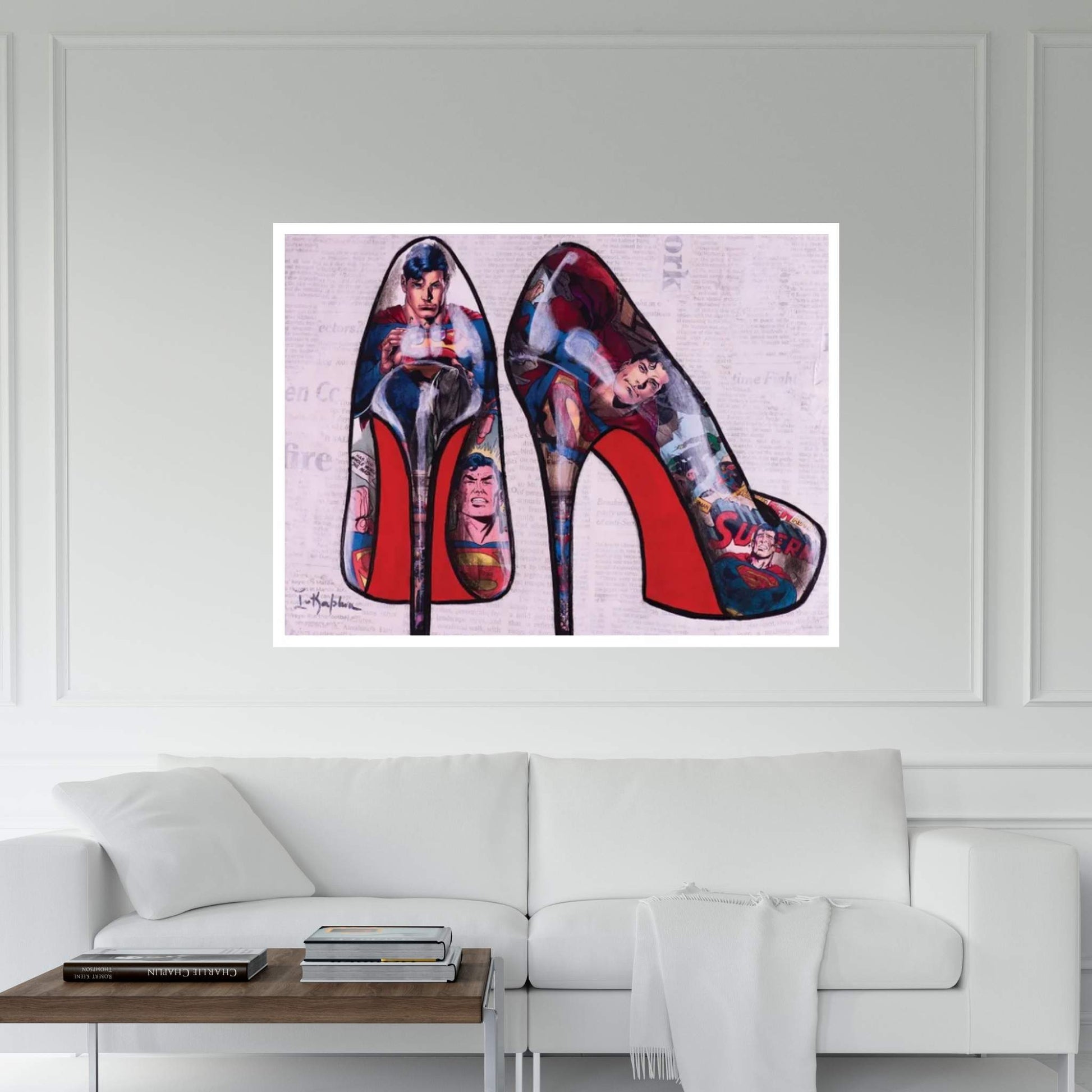 Superman Heels Canvas Wall Art - Y Canvas