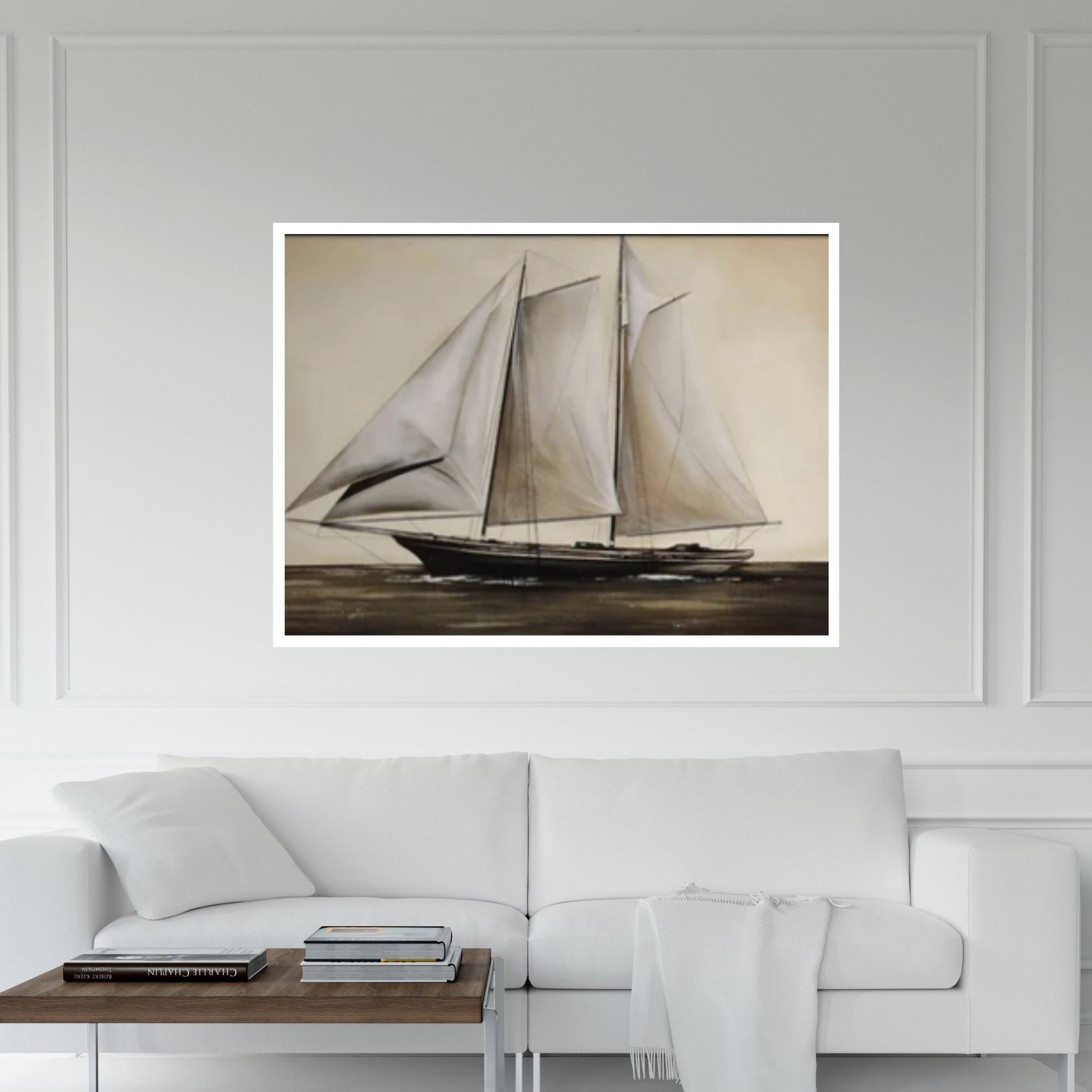 Seascape Wall Art Decor, Ship Ocean Painting, Ship Oil Painting, Ocean Decor, Sailing Ship Canvas Art - Y Canvas