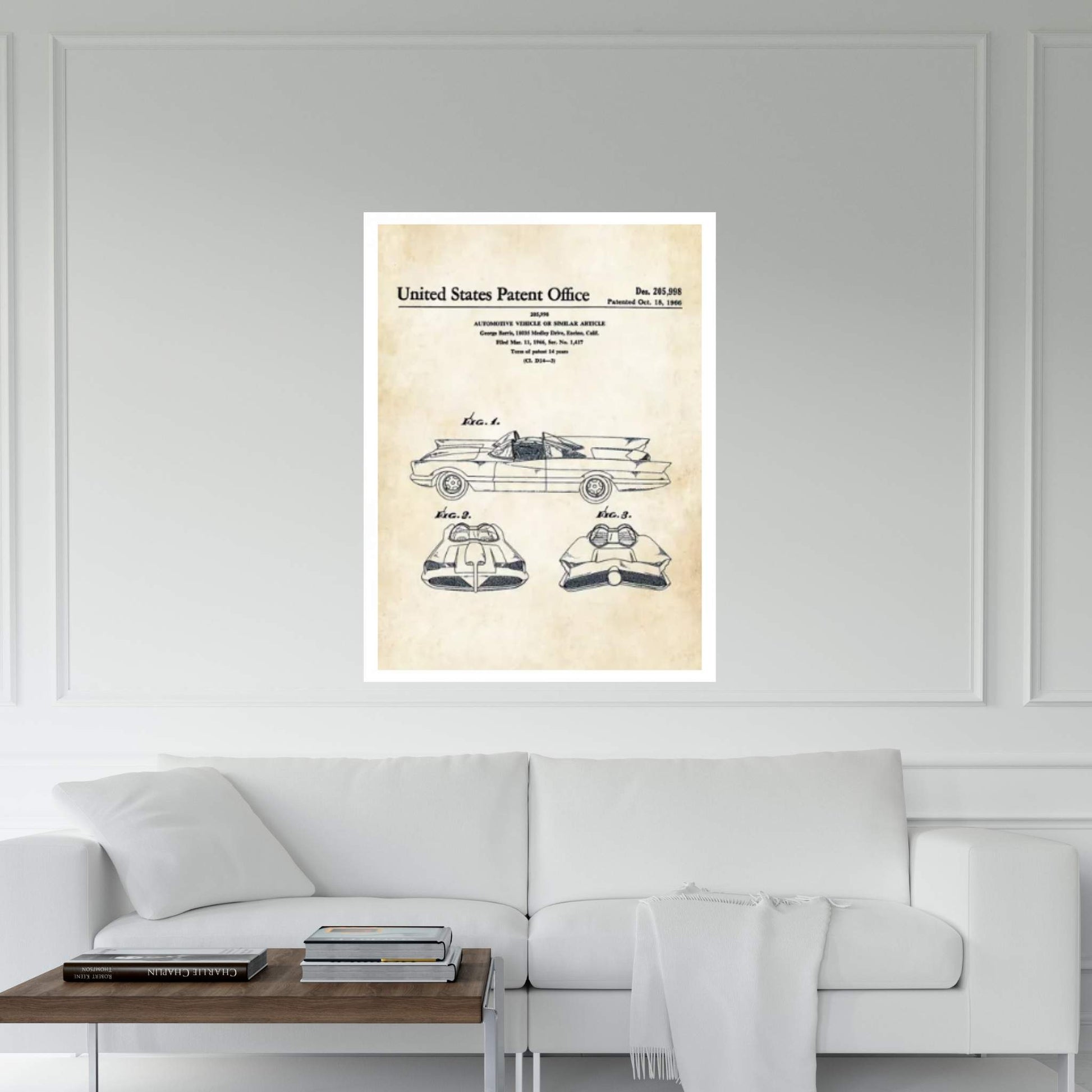 Batman Batmobile (1966) Canvas Wall Art - Y Canvas