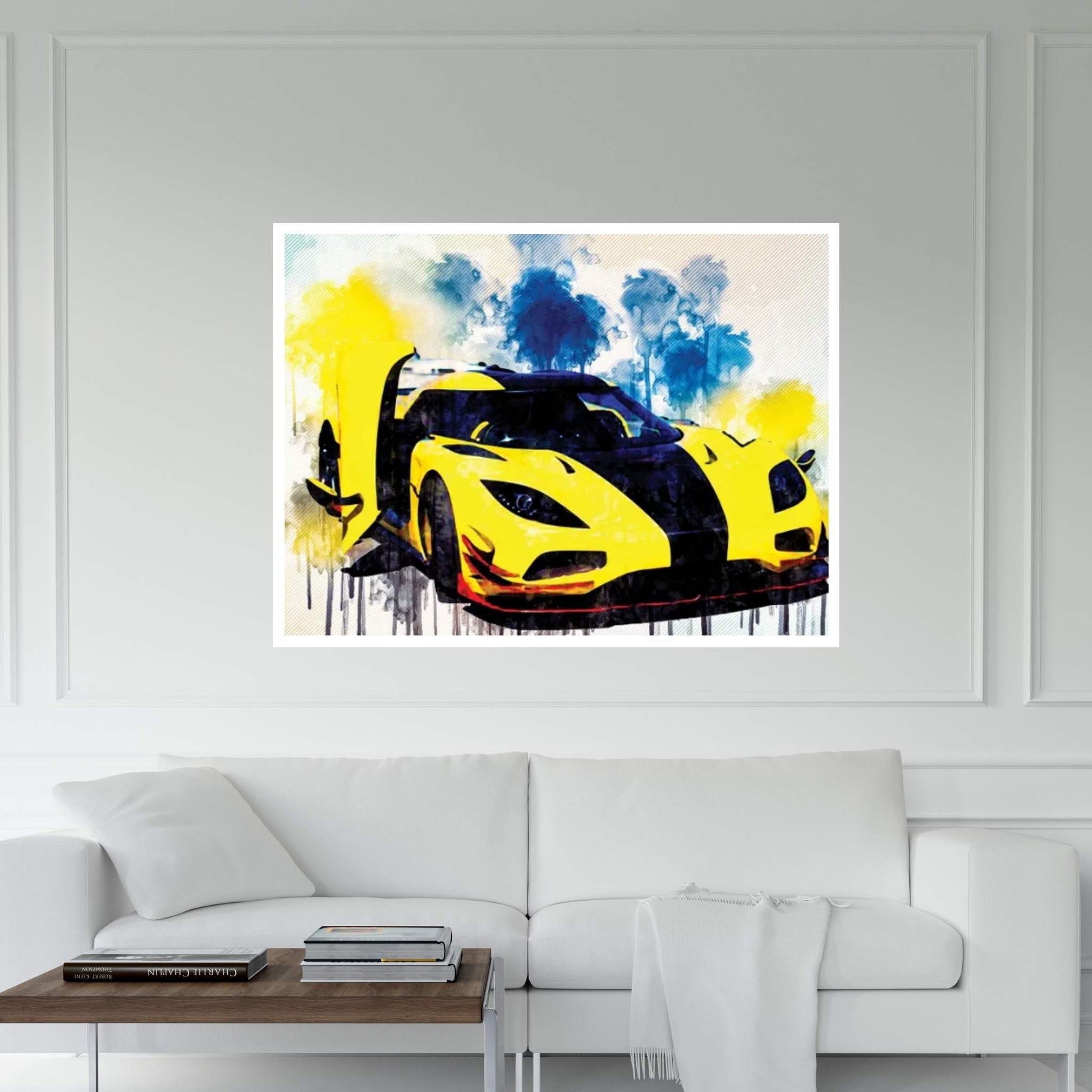 Koenigsegg Agera R Hypercar Sports Cars Yellow Canvas Wall Art - Y Canvas