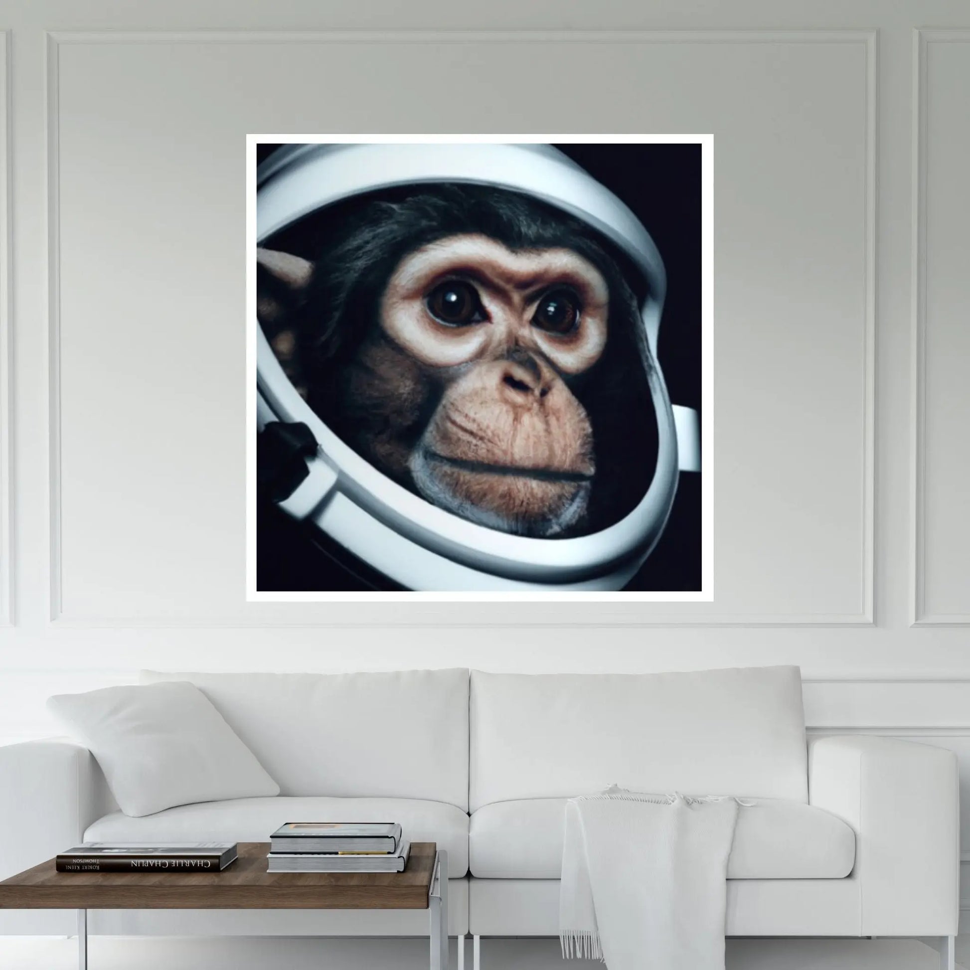 Astronaut Monkey Canvas Painting, Monkey Poster, Animal Wall Art Canvas Canvas Wall Art - Y Canvas