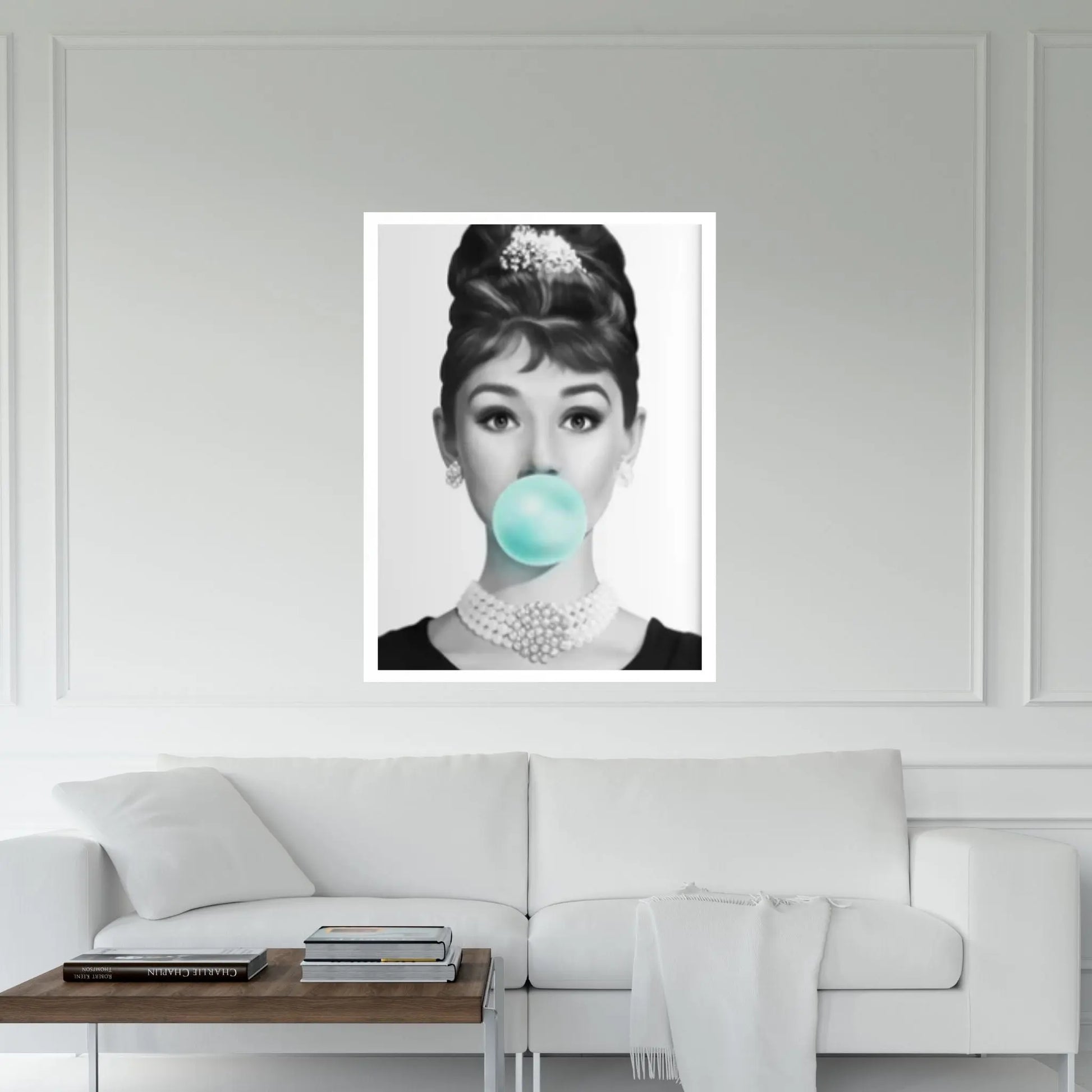 Audrey Hepburn Gum Canvas Print Breakfast at Tiffany's Wall Colored Pop Art - Y Canvas