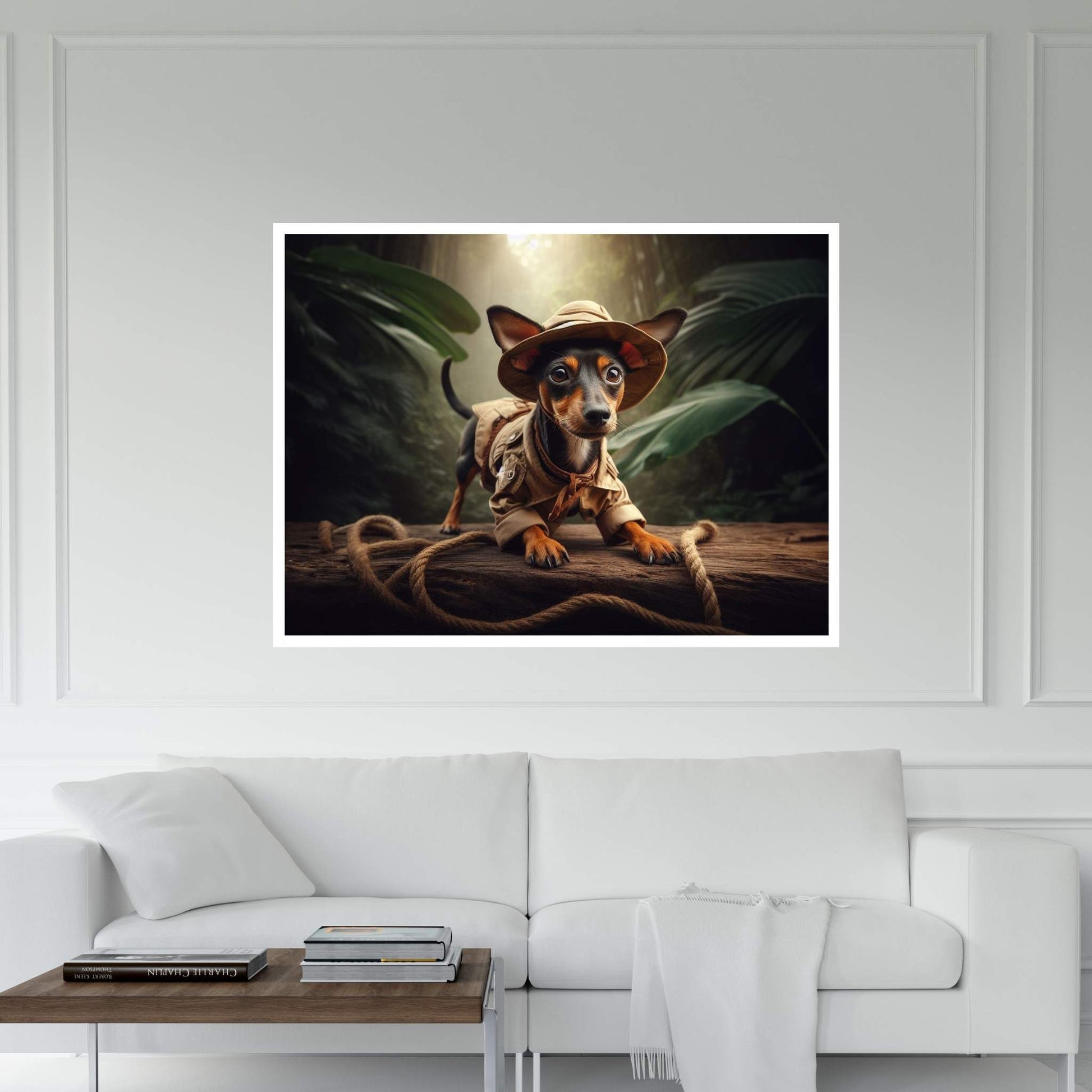 Adventurous Little Dog, Dog in the Forest Canvas Wall Art - Y Canvas