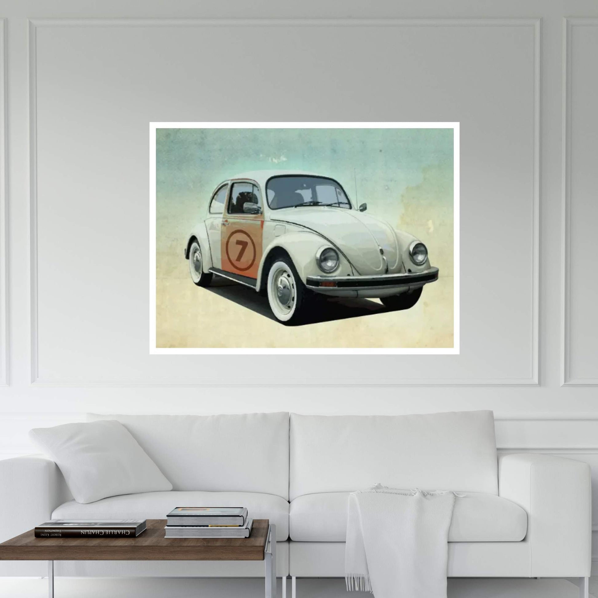 Number 7 VW Sedan Canvas Wall Art - Y Canvas