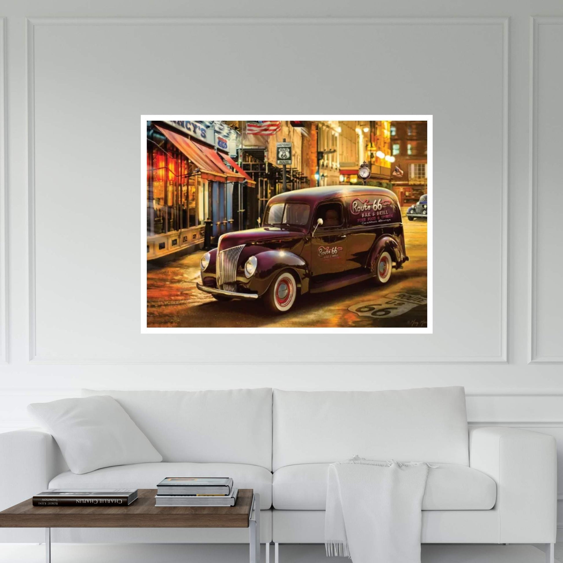 Nostalgic America Panel Truck Canvas Wall Art - Y Canvas