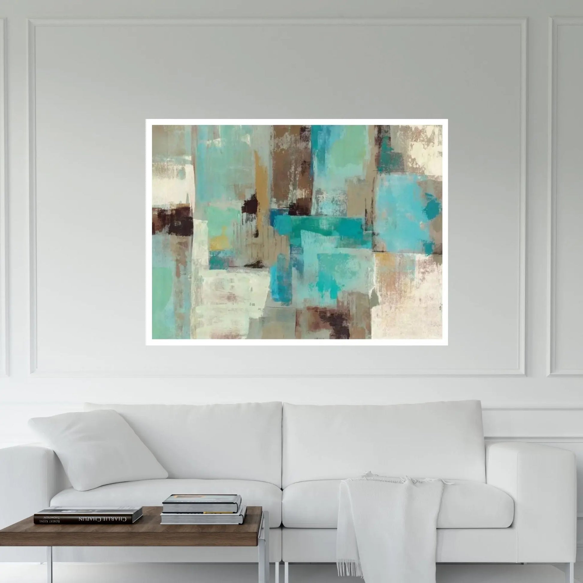 Teal and Aqua Reflections #2 Canvas Wall Art - Y Canvas