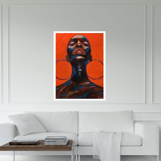 Black Woman Portrait, Afro Art, African Woman Makeup Wall Art - Y Canvas