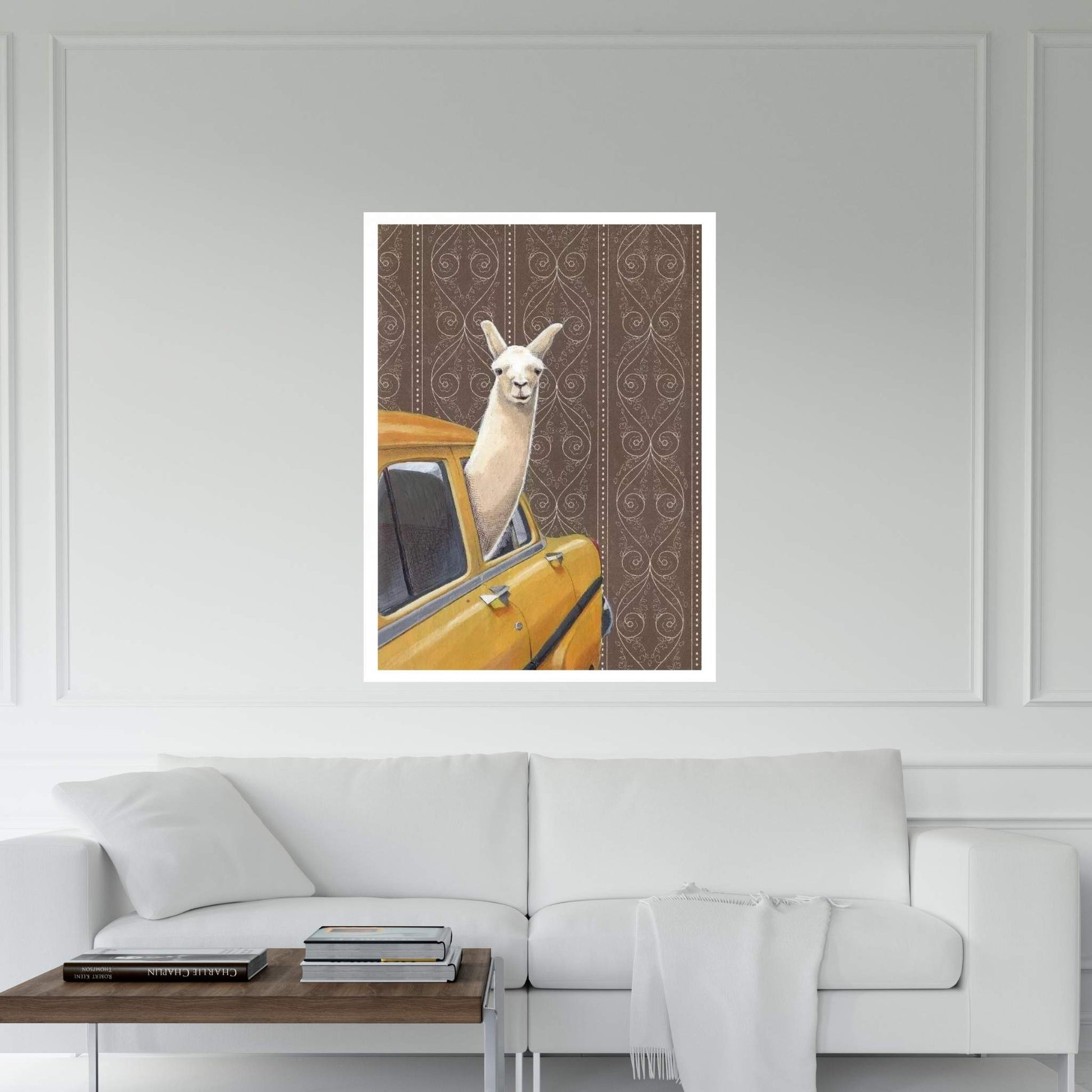 Taxin Llama Canvas Wall Art - Y Canvas