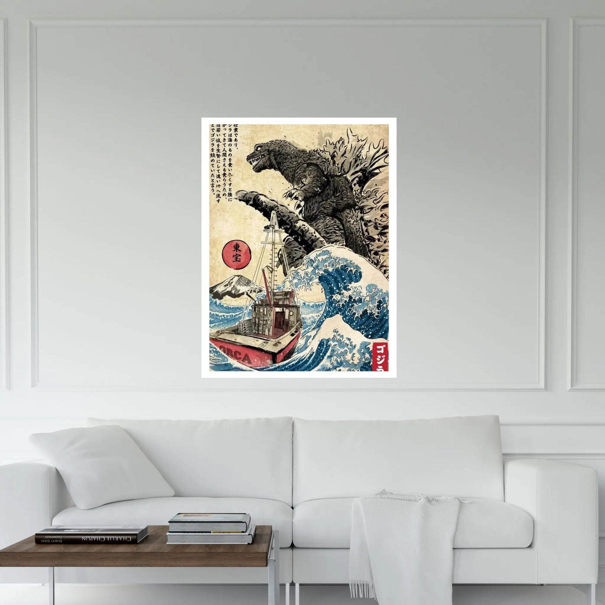 Orca In Japan Woodblock Canvas Wall Art - Y Canvas