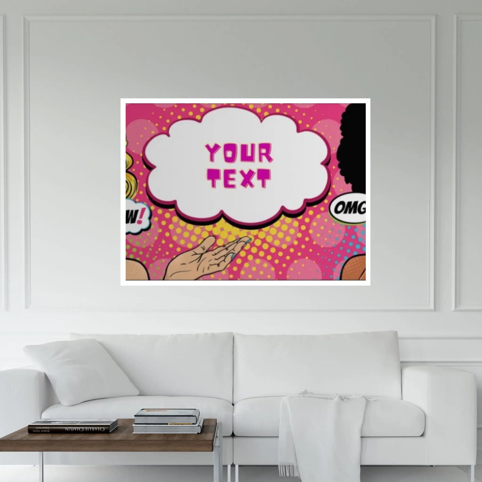 Customize Youre Text Here Pop Art Woman Wall Art, Comic Pop Art, Retro Comic - Y Canvas