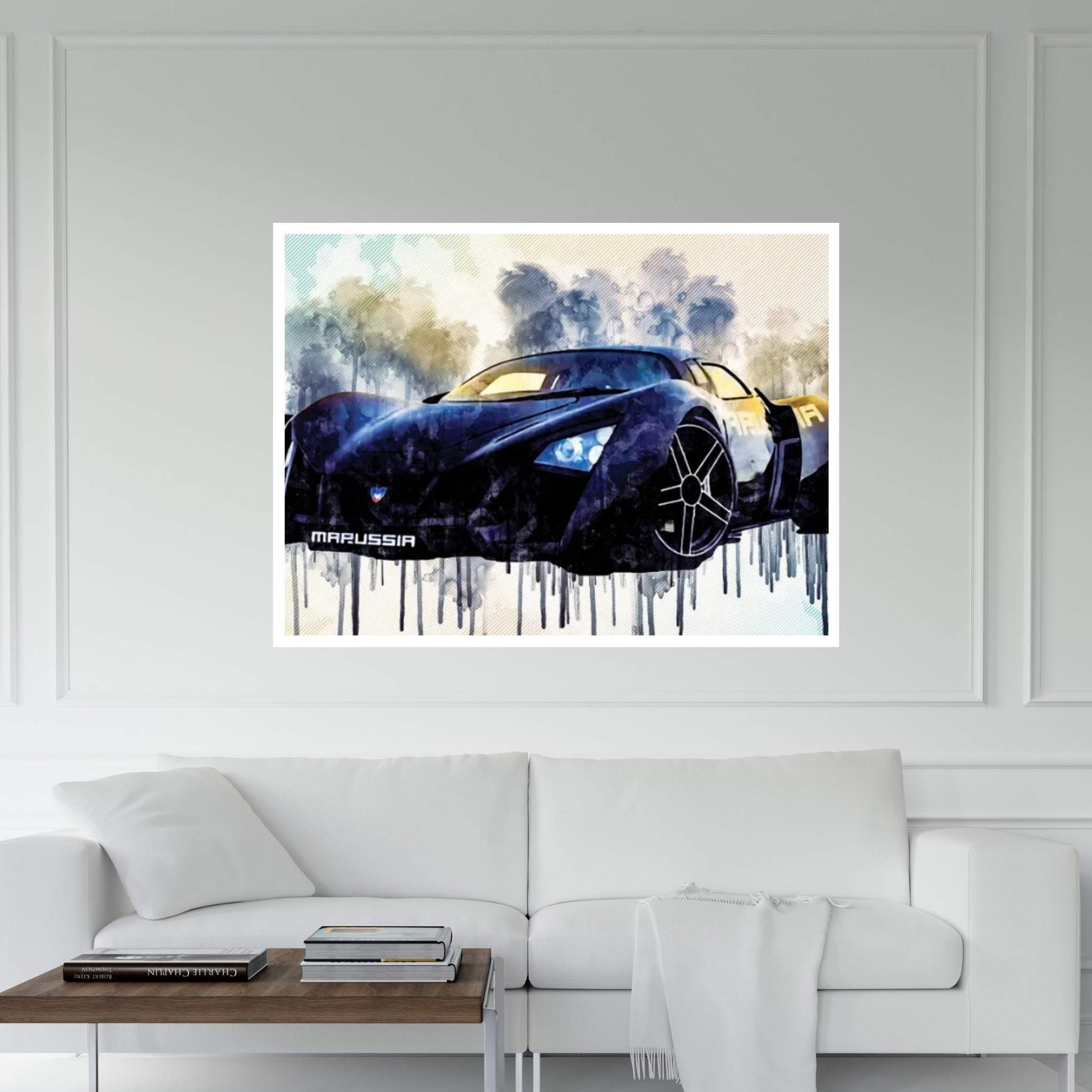 Marussia B2 Russian Hypercar Black Sports Marussia Motors Canvas Wall Art - Y Canvas